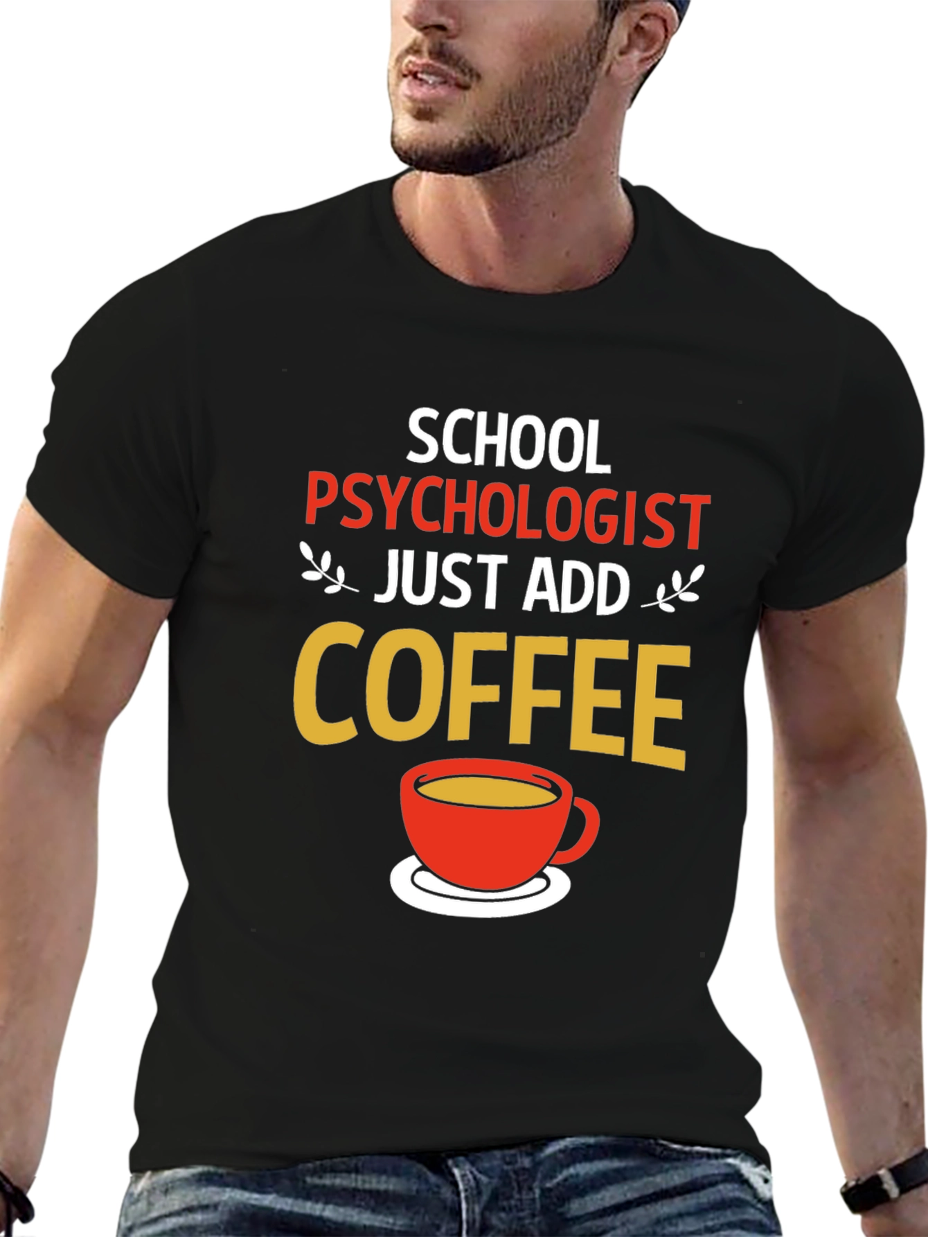 Black School Psychologist Coffee T-Shirt - Funny Gift view 6