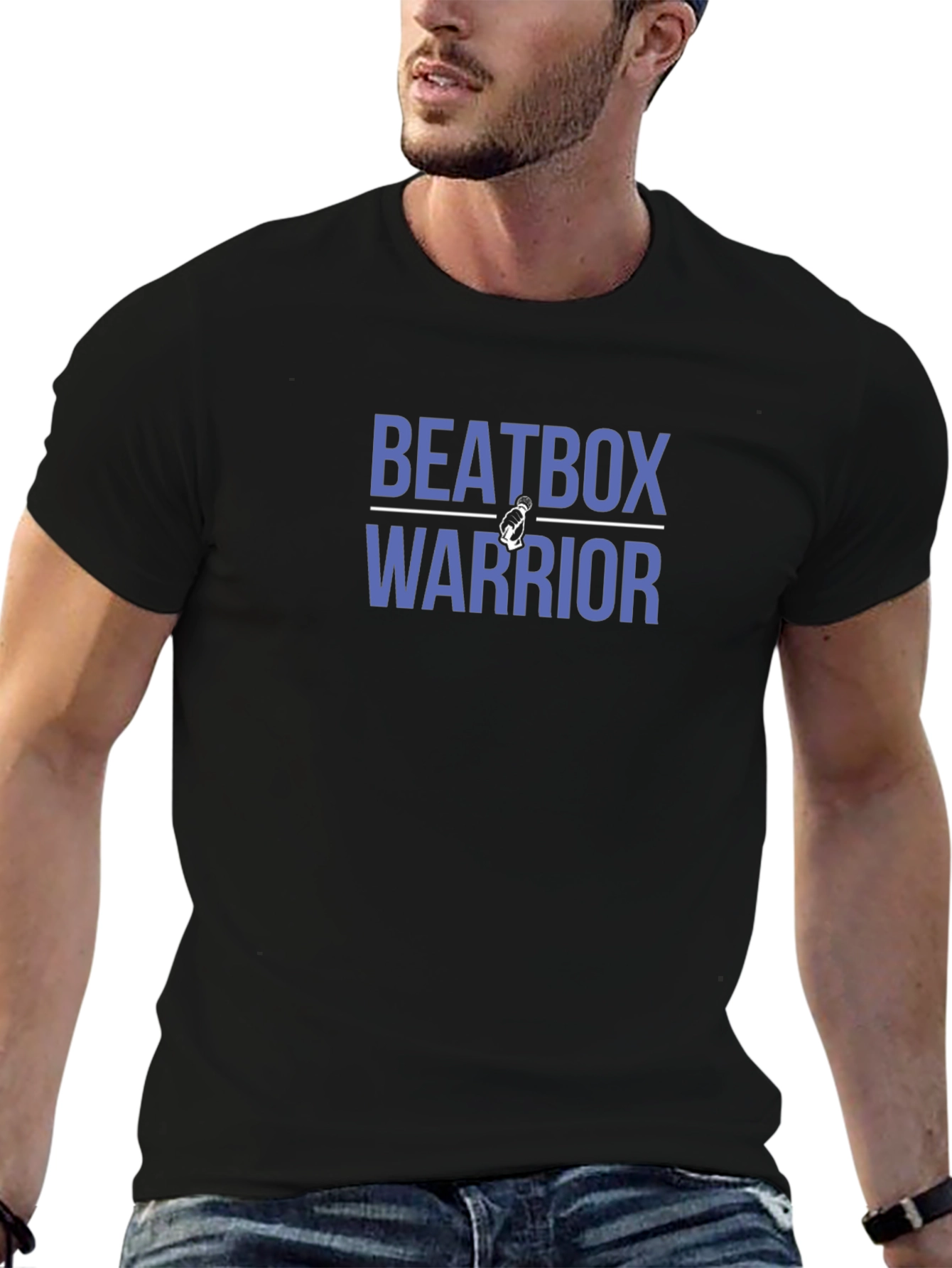 Black Beatbox Warrior Graphic T-Shirt - Black view 6