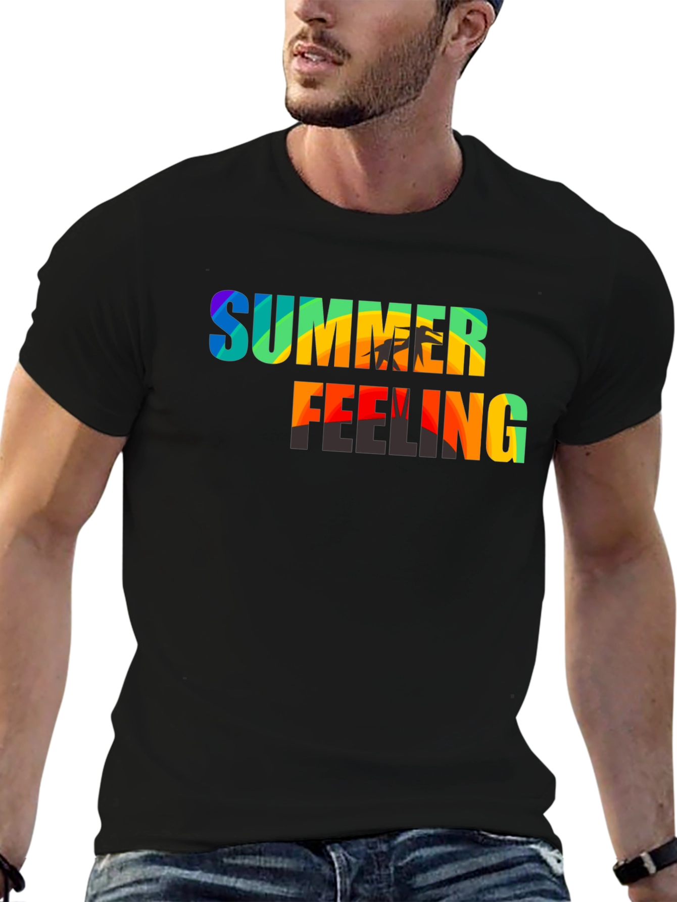 Black Summer Feeling Graphic Tee view 6