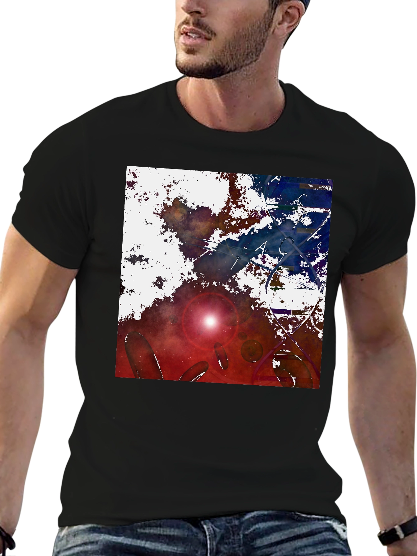 Black Cosmic Dream Black T-Shirt view 6