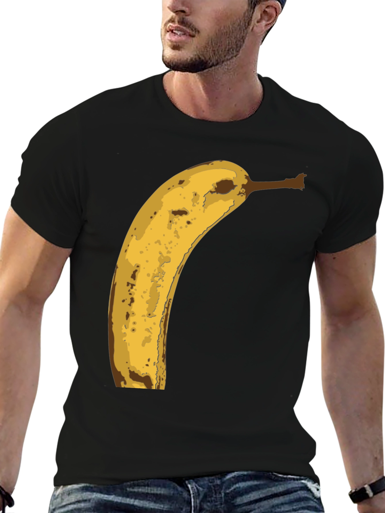 Black Banana Graphic Tee - Funny Fruit Print Shirt view 6