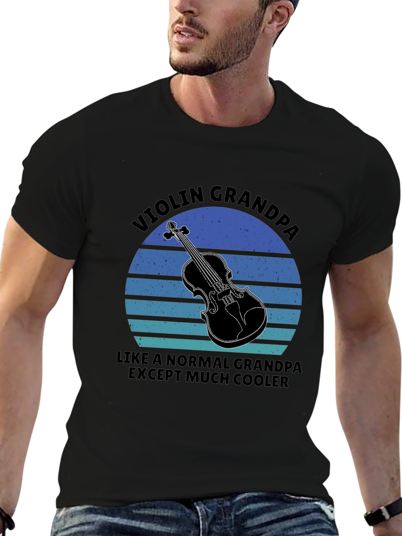 Black Violin Grandpa T-Shirt - Cool Musician Grandfather Tee view 6