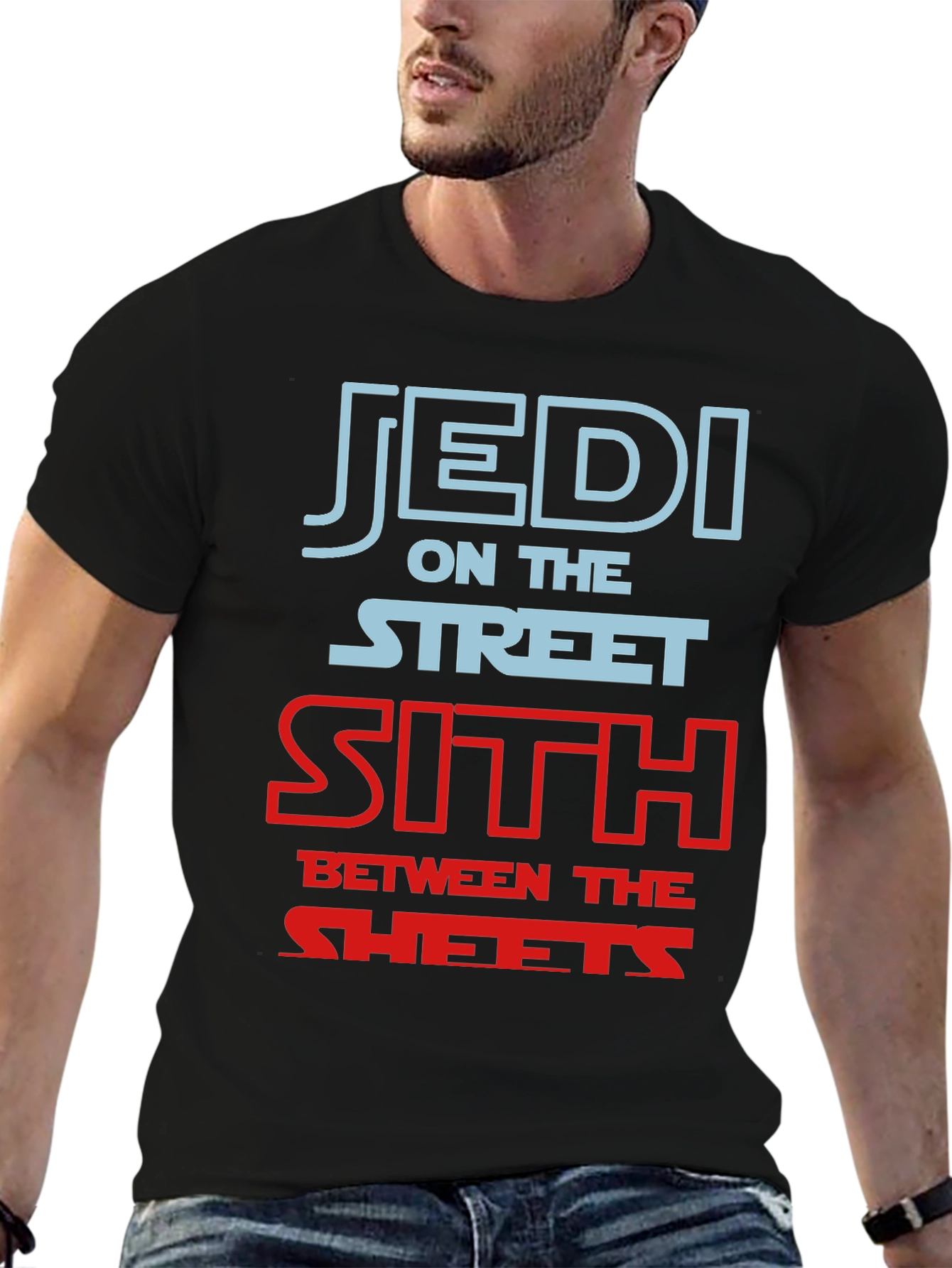 Black Jedi on the Street Sith in the Sheets T-Shirt view 6