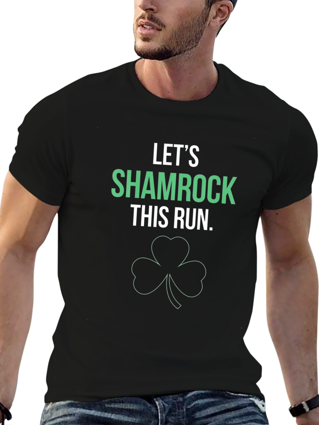 Black Shamrock Run T-Shirt - St. Patrick's Day Apparel view 6