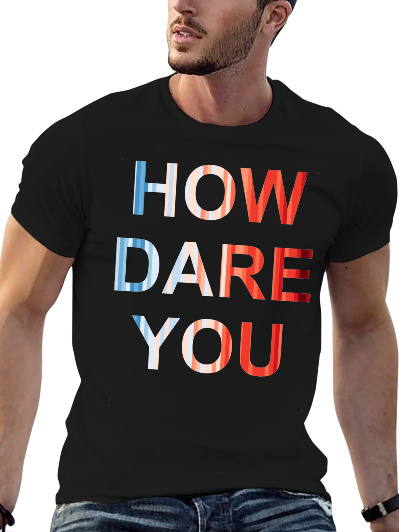 Black How Dare You Graphic T-Shirt - Patriotic Design view 6