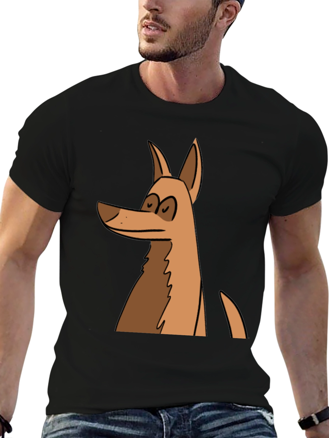 Black Funny Dog Graphic Tee - Black Unisex T-Shirt view 6