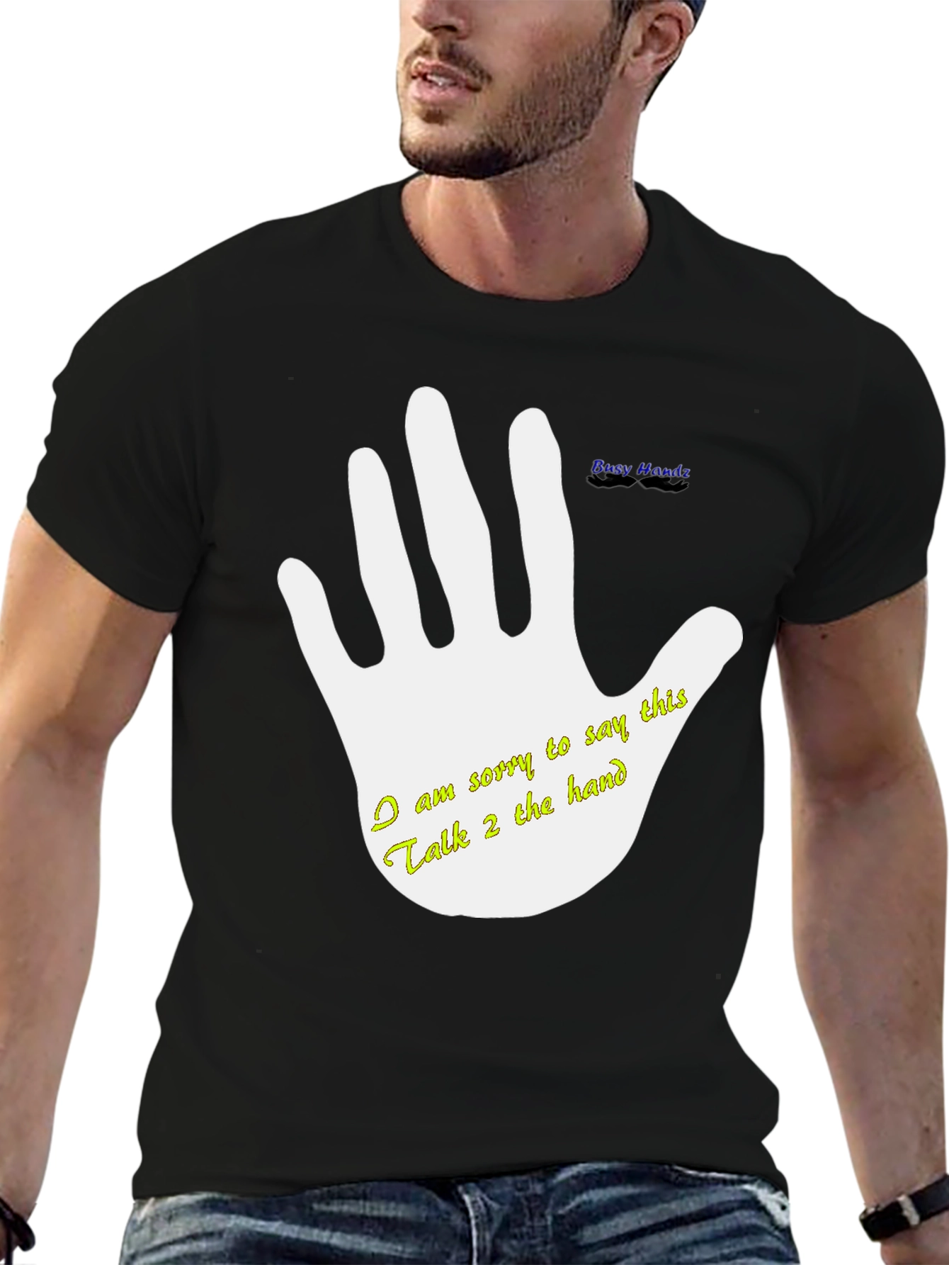Black Talk to the Hand Graphic T-Shirt view 6