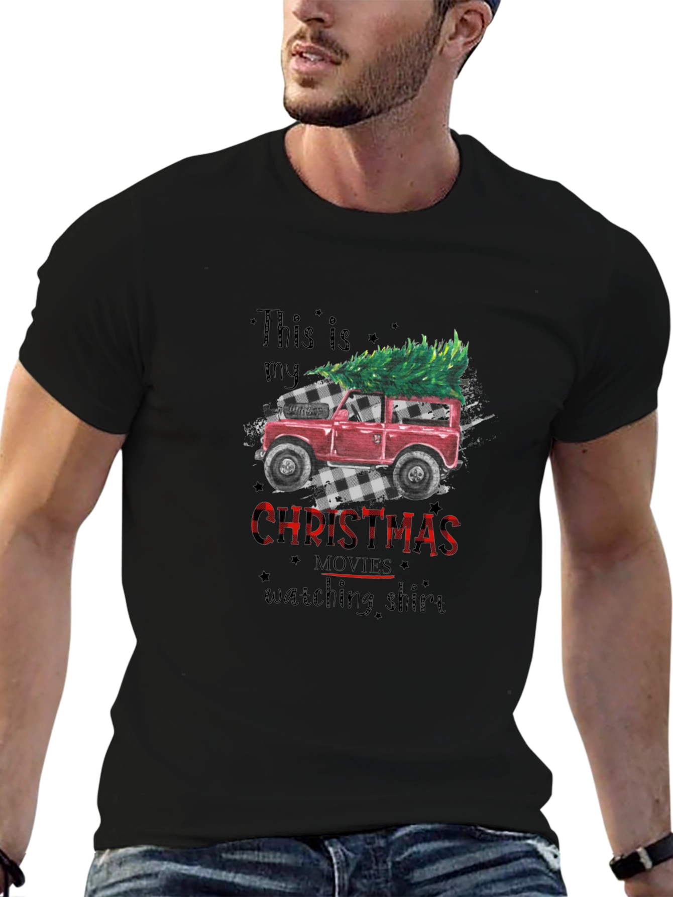 Black Christmas Movie Watching Shirt view 6