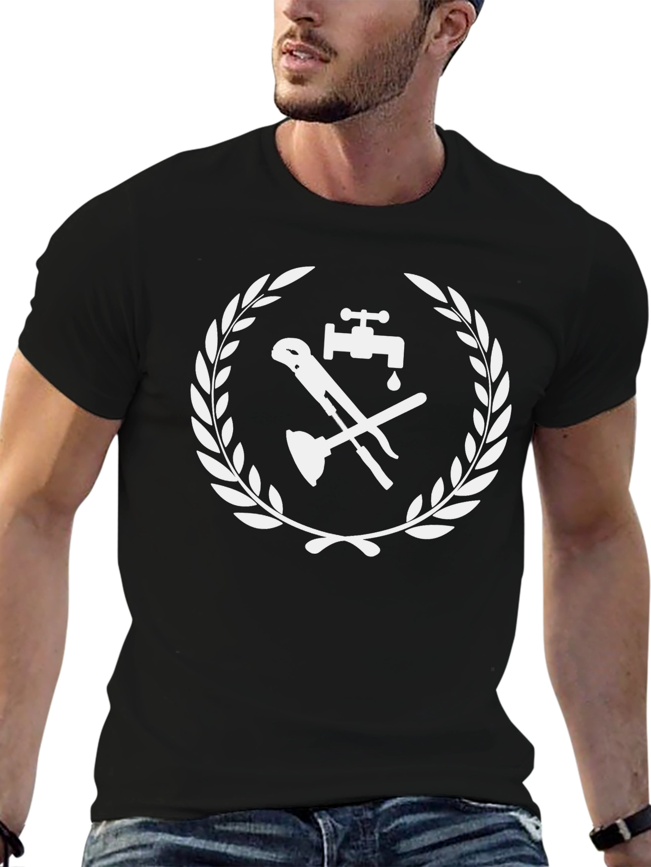 Black Plumber's Crest Black T-Shirt view 6
