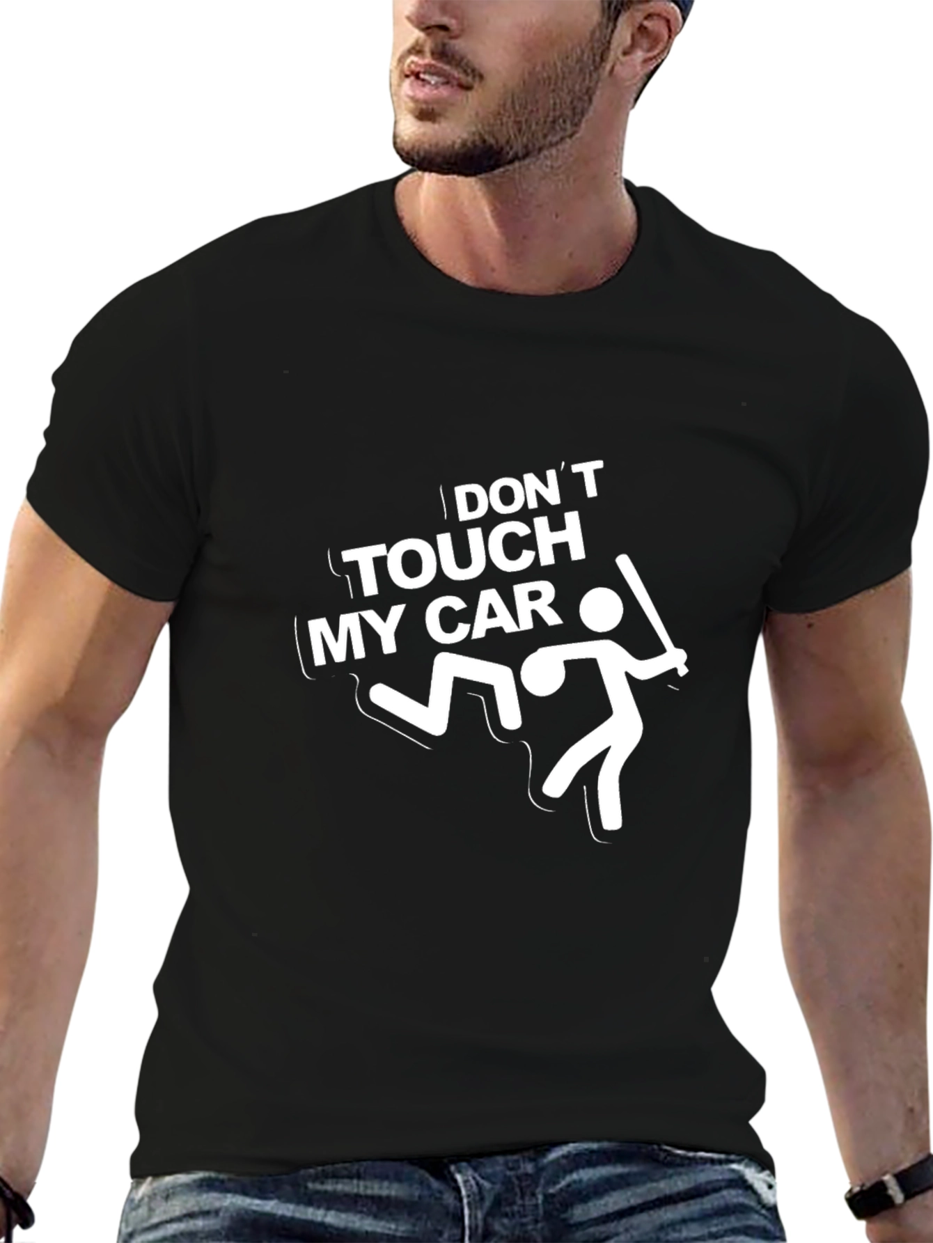 Black Don't Touch My Car Funny Graphic Tee view 6