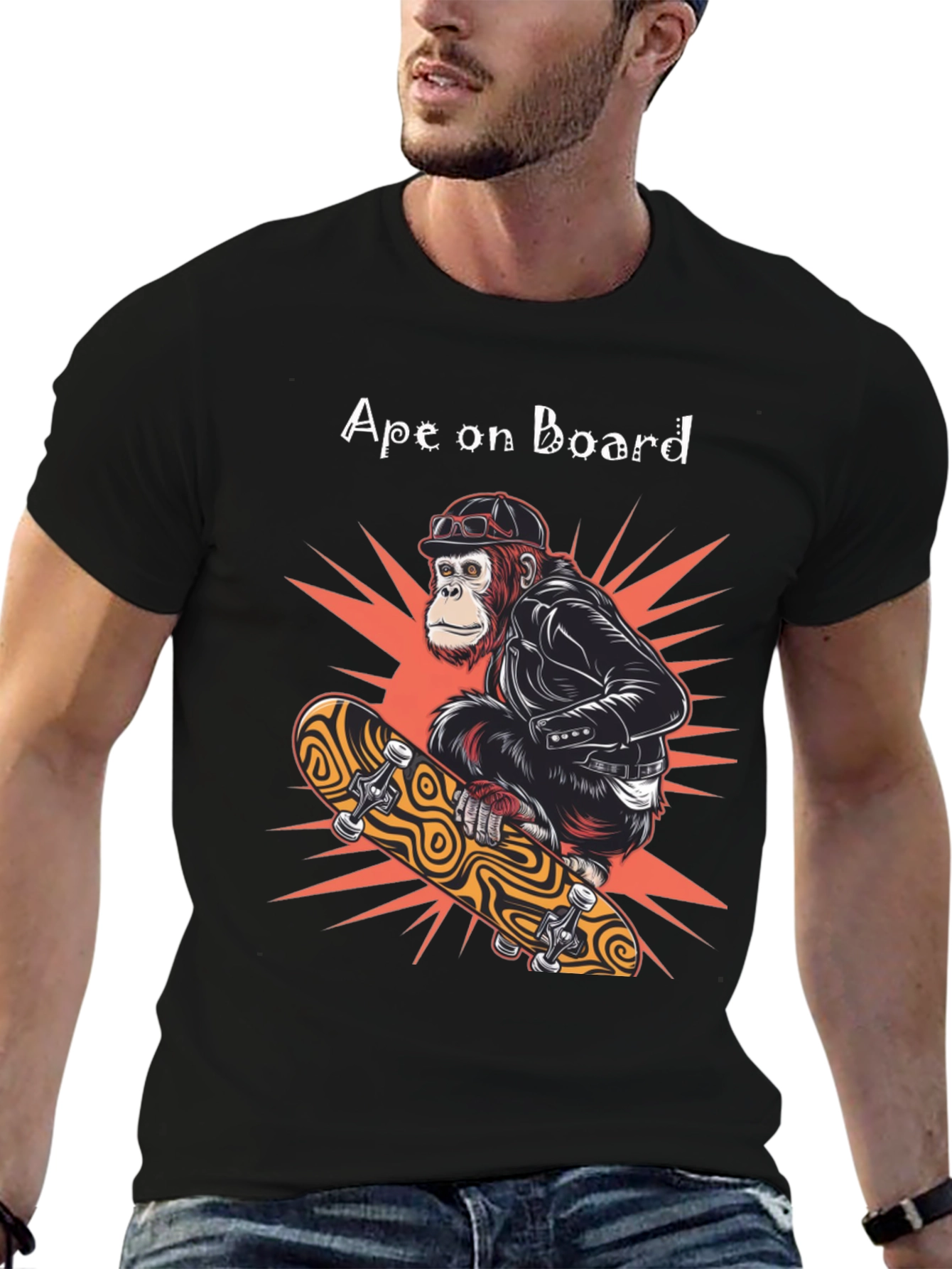 Black Ape on Board Skateboard T-Shirt view 6