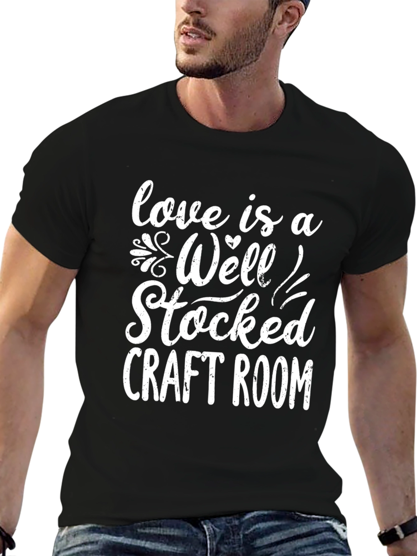 Love is a Well Stocked Craft Room Black Graphic Tee - 6