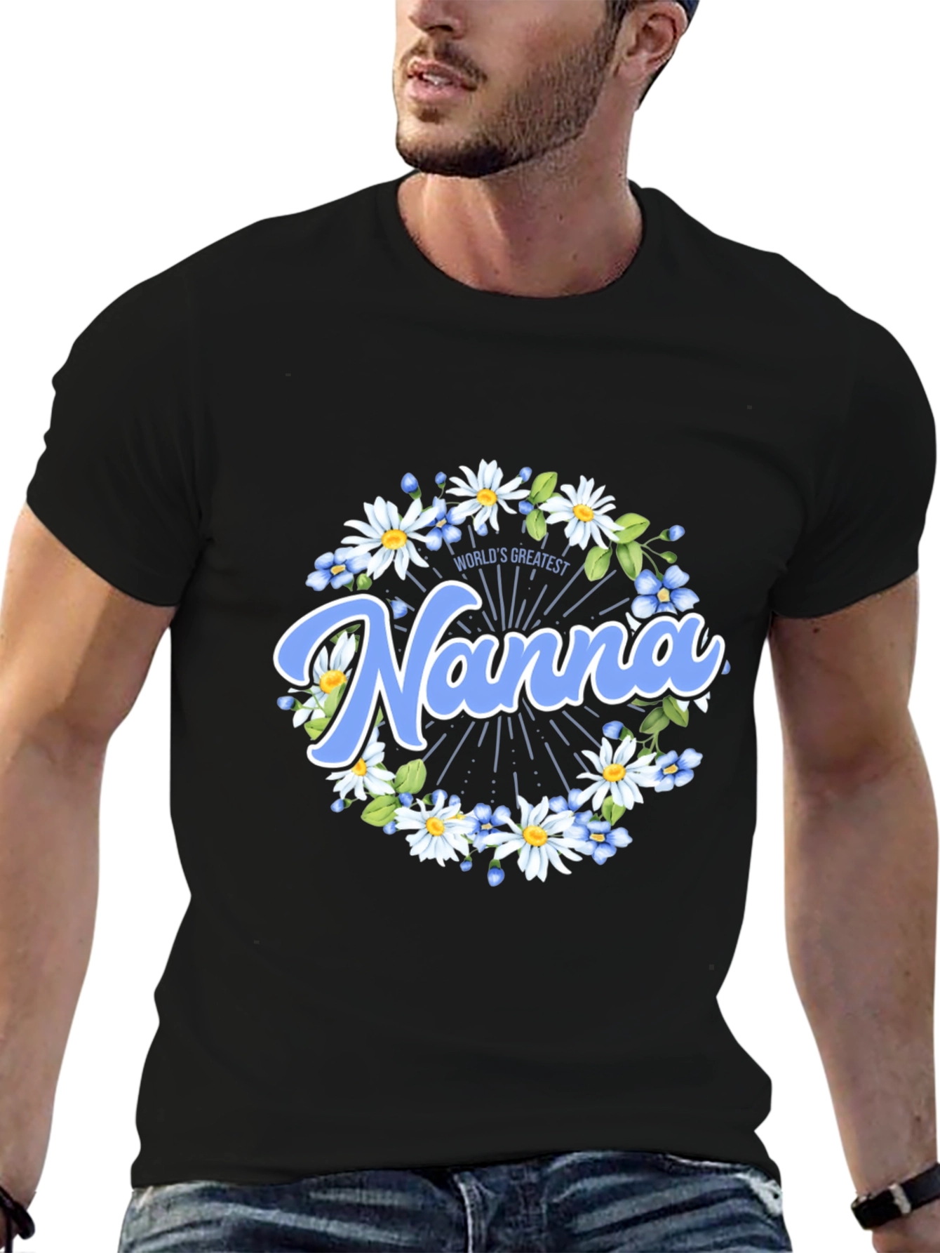 Black World's Greatest Nanna Graphic T-Shirt view 6