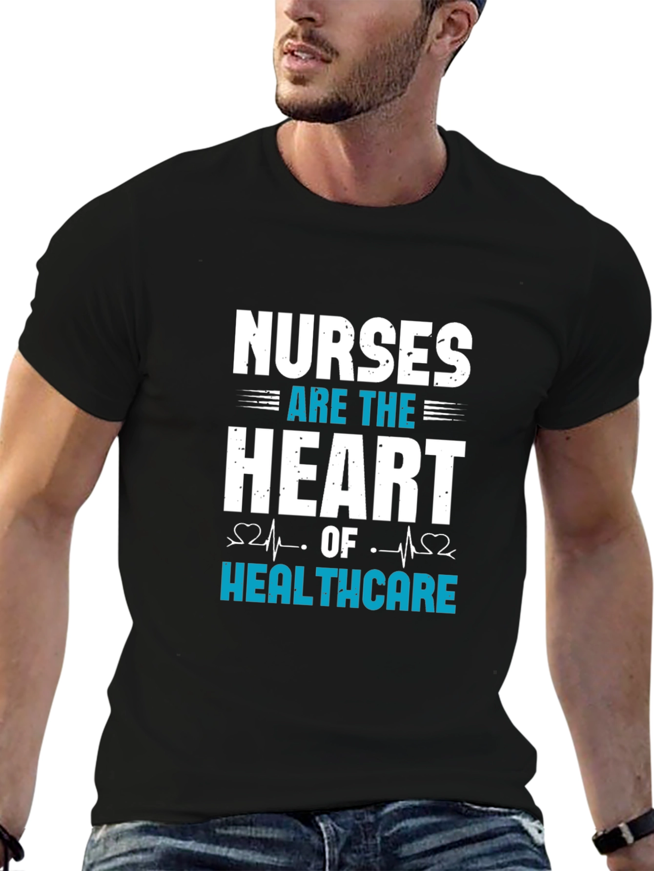 Black Nurses Heart of Healthcare Graphic T-Shirt view 6