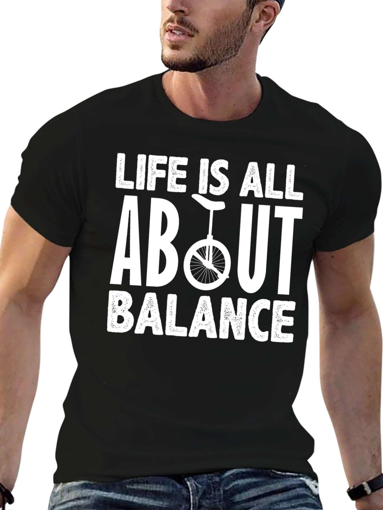 Black Life is All About Balance - Unicycle T-Shirt view 6