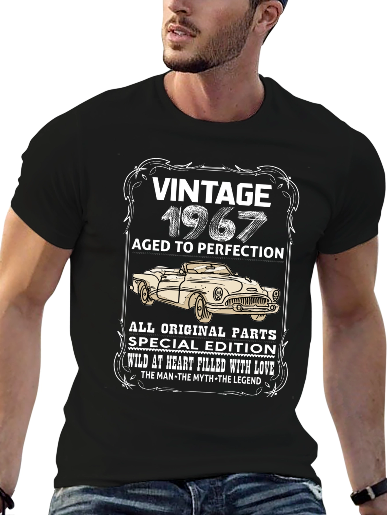 Black Vintage 1967 Car T-Shirt - Aged to Perfection! view 6