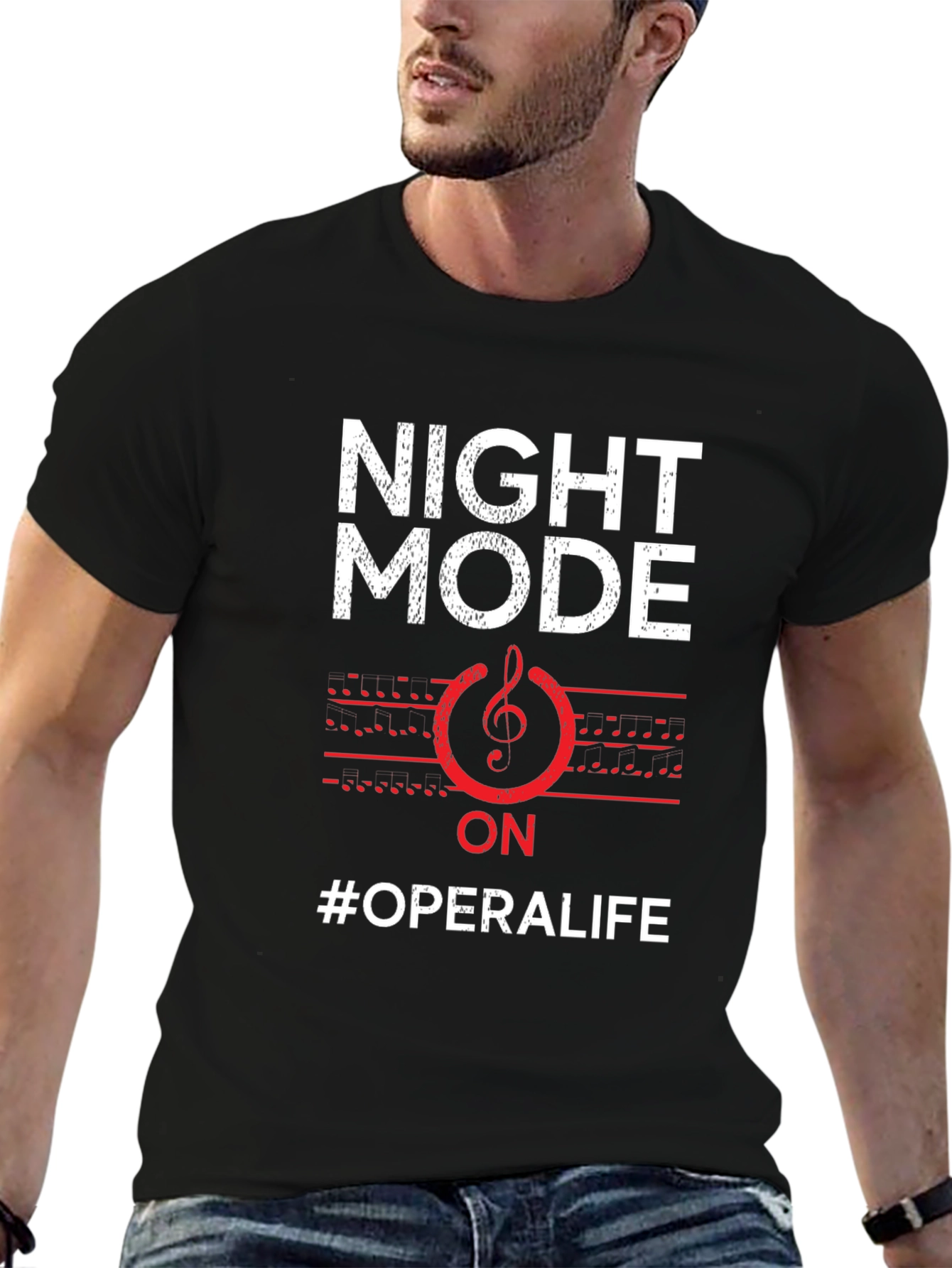 Black Night Mode Opera Life T-Shirt - Music Lover Tee view 6