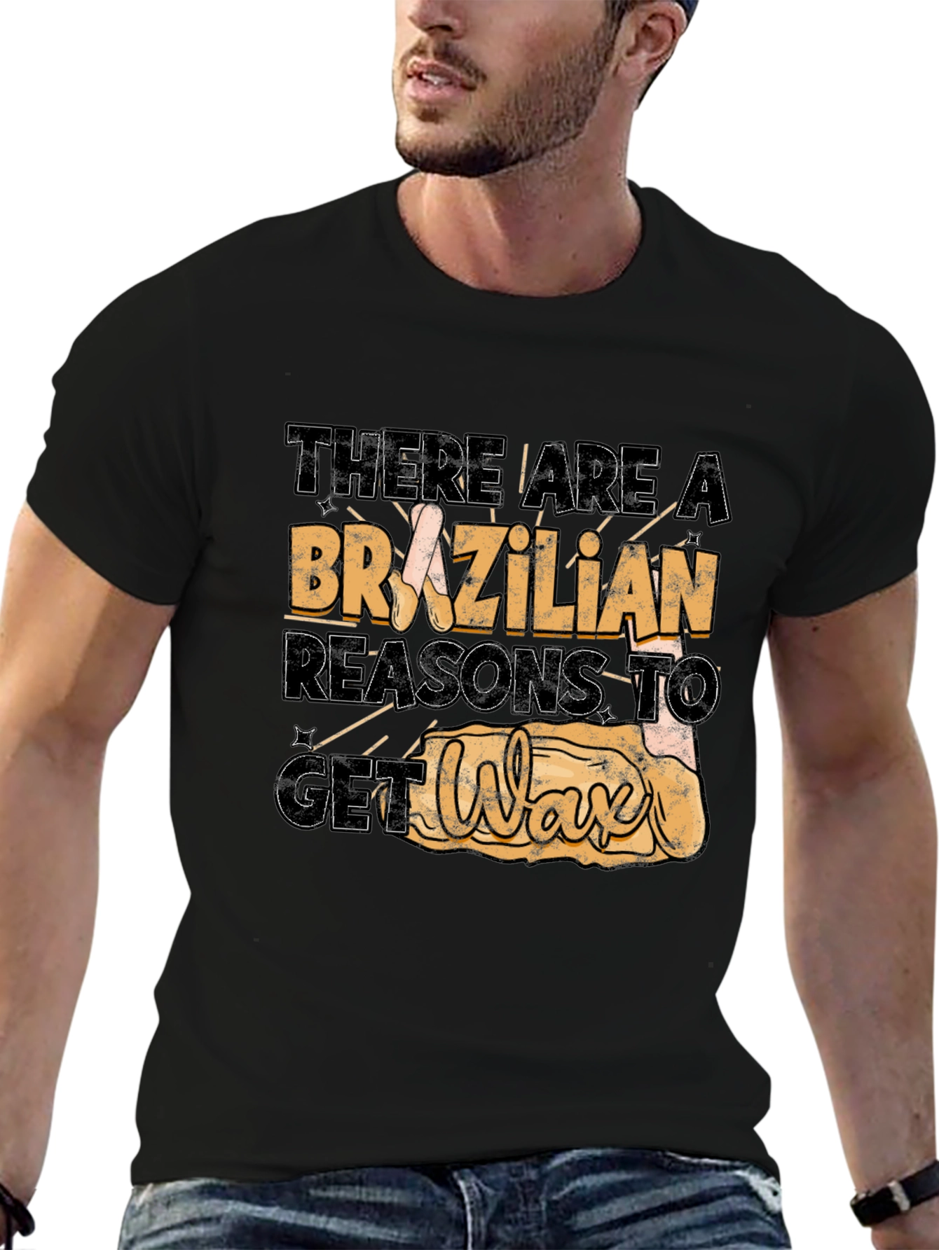 Black Brazilian Wax Reasons T-Shirt view 6