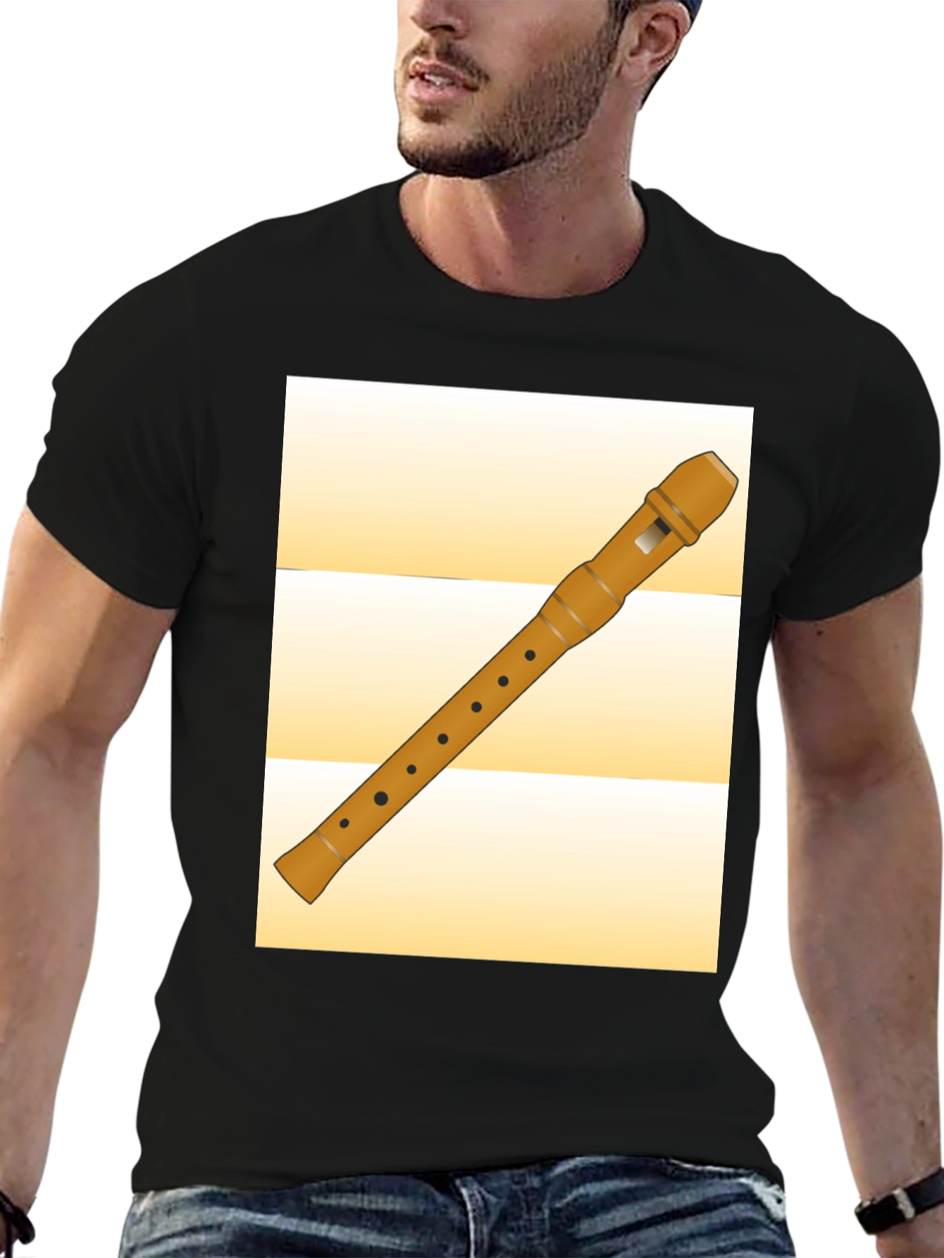 Black Recorders Instrument T-Shirt view 6