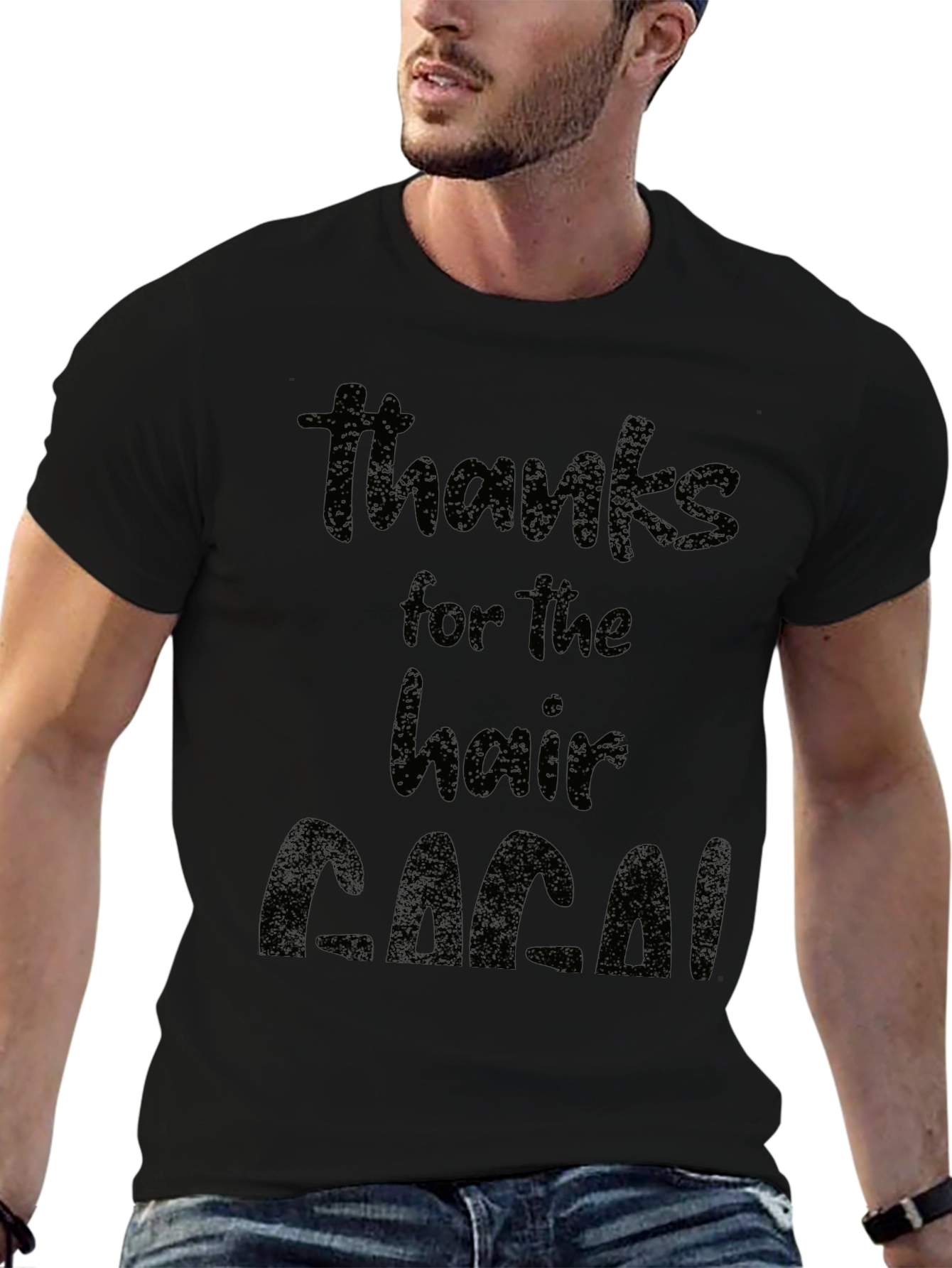 Black Thanks for the Hair T-Shirt - Funny Dad Gift view 6