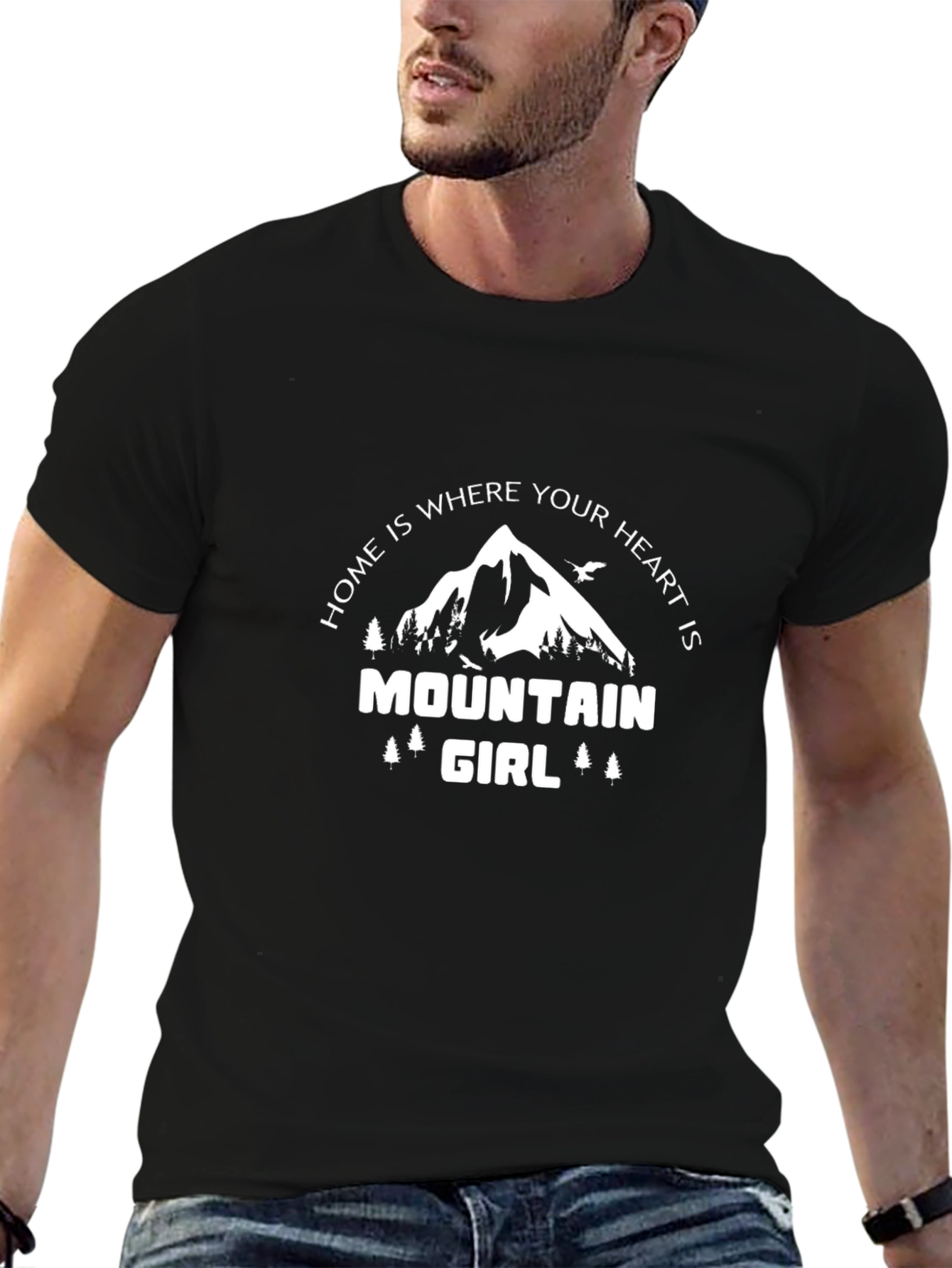 Black Mountain Girl Heart T-Shirt - Nature Lover Tee view 6