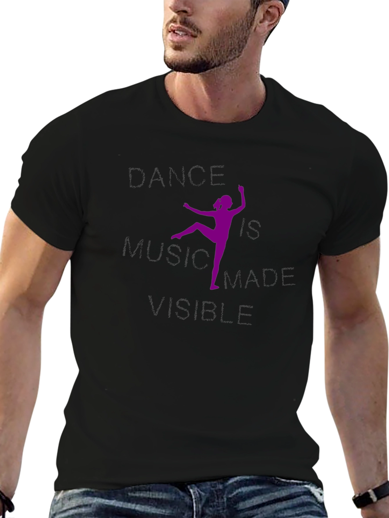 Black Dance Music Made Visible Graphic Tee view 6