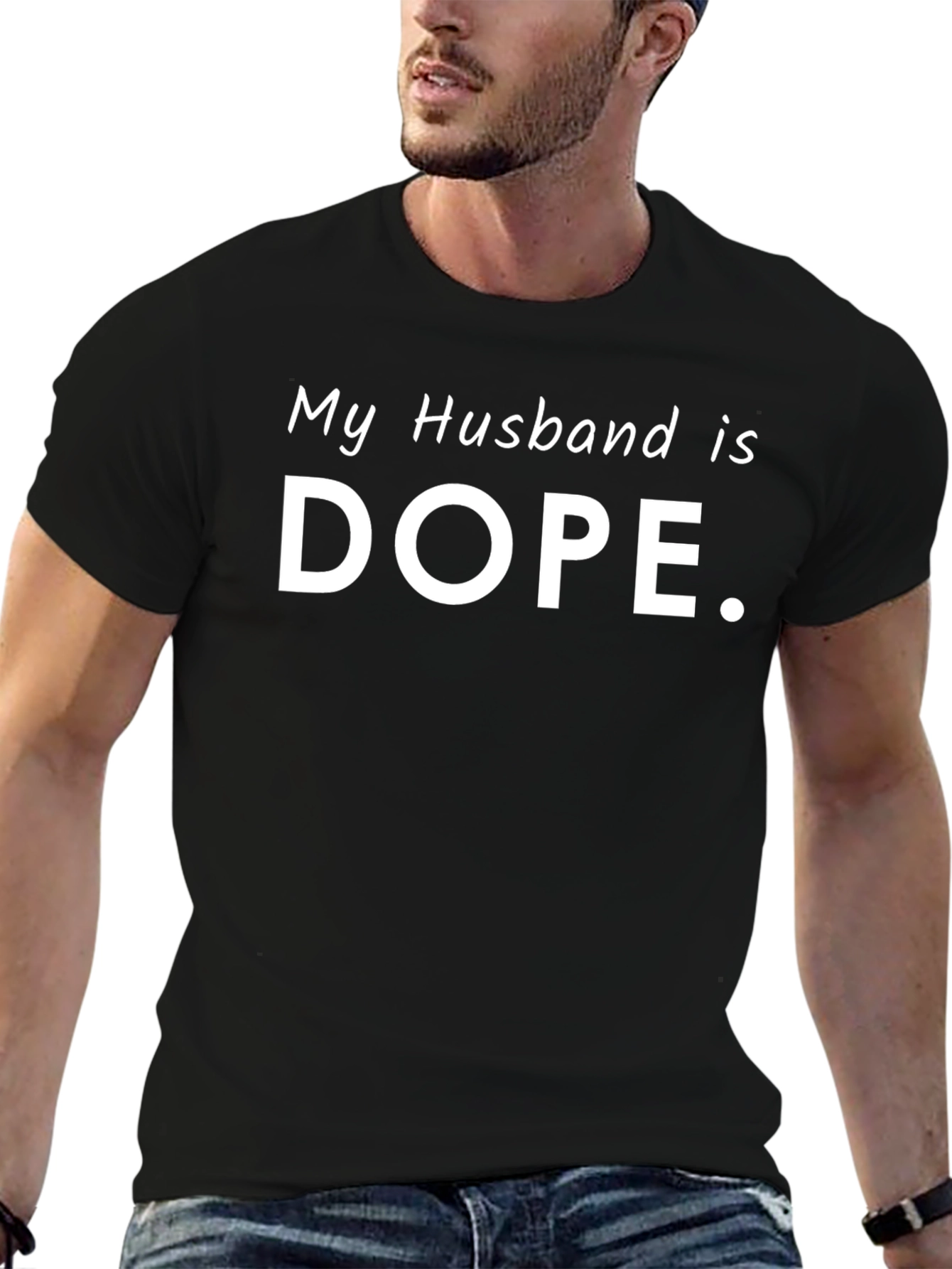 Black My Husband Is Dope Graphic Tee - Trendy Casual T-Shirt view 6