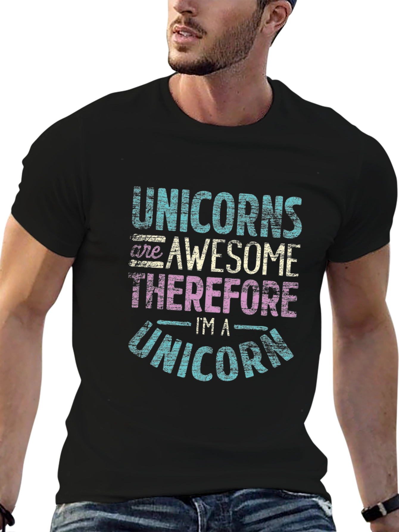 Black Unicorns Are Awesome T-Shirt view 6