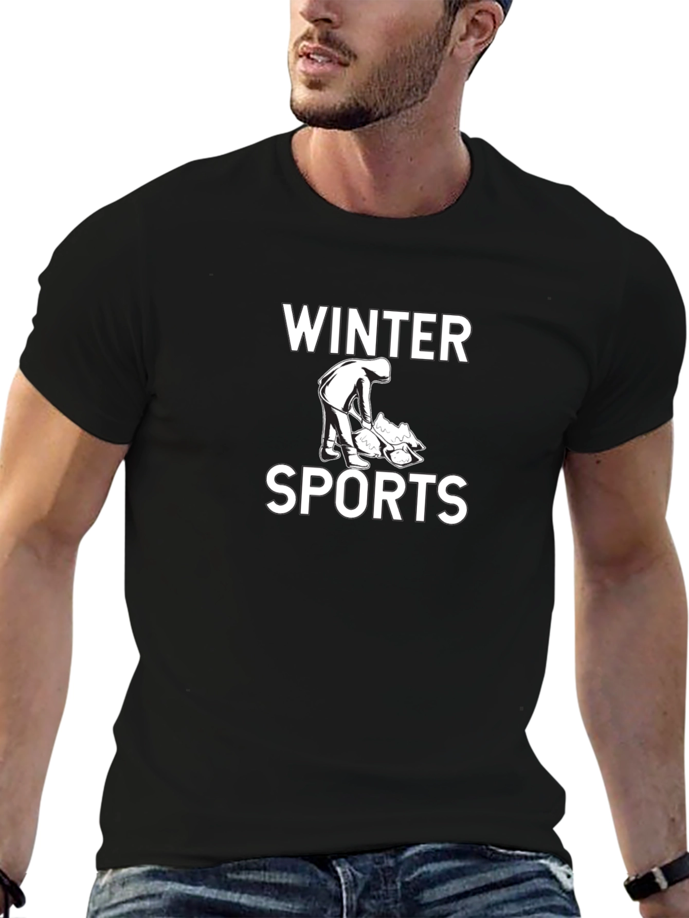 Black Winter Sports Graphic Tee - Black view 6