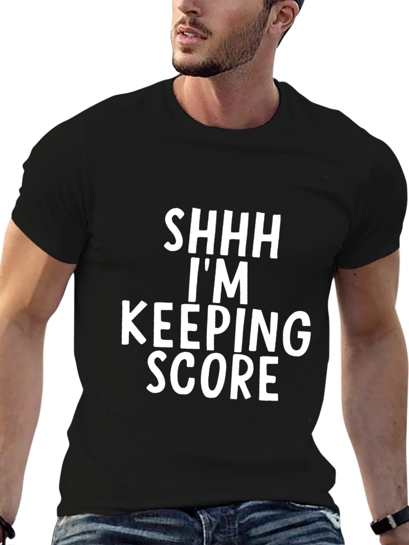 Black Shhh I'm Keeping Score - Novelty Graphic Tee view 6