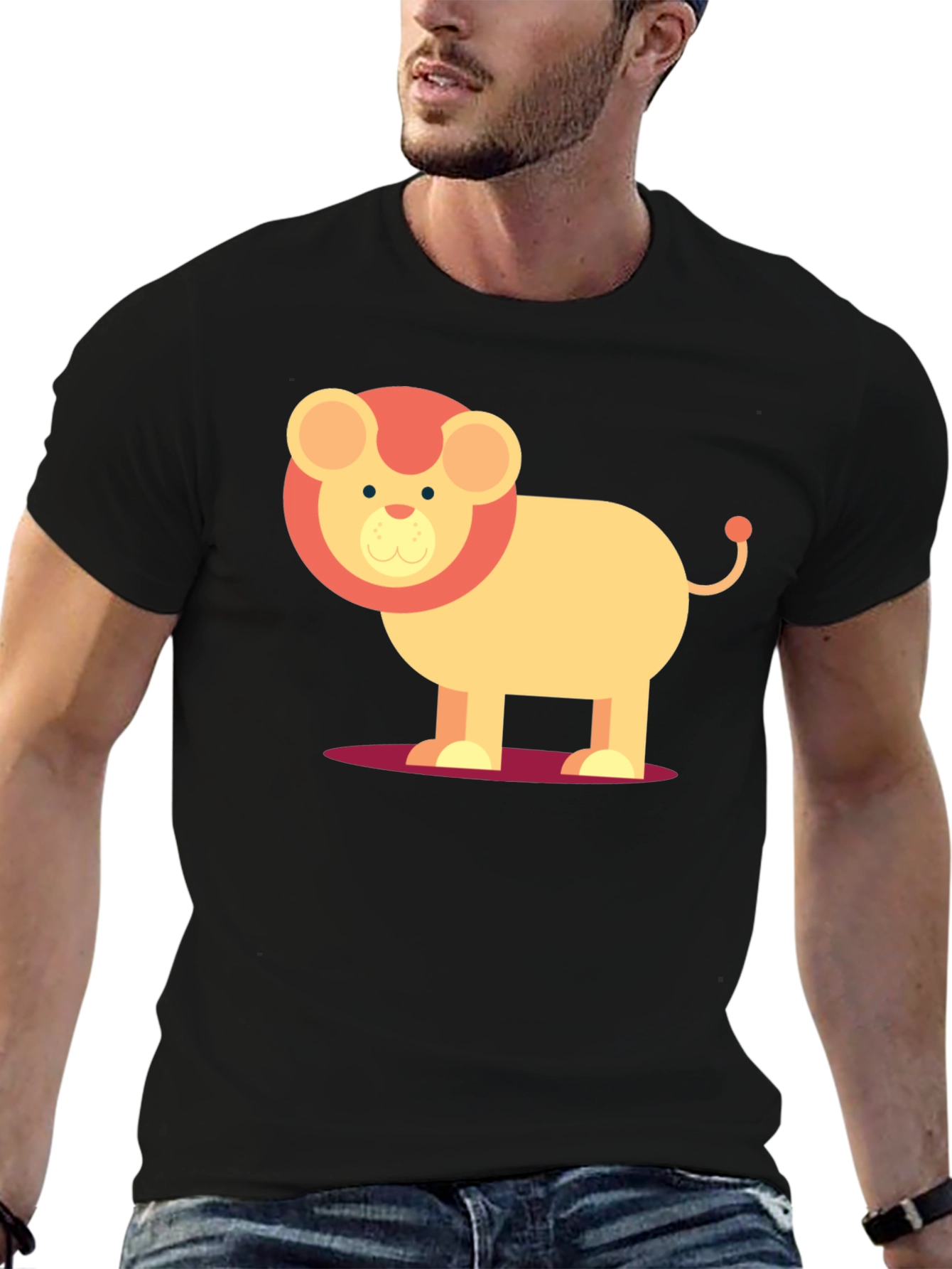 Black Lion Graphic T-Shirt - Black Casual Tee view 6