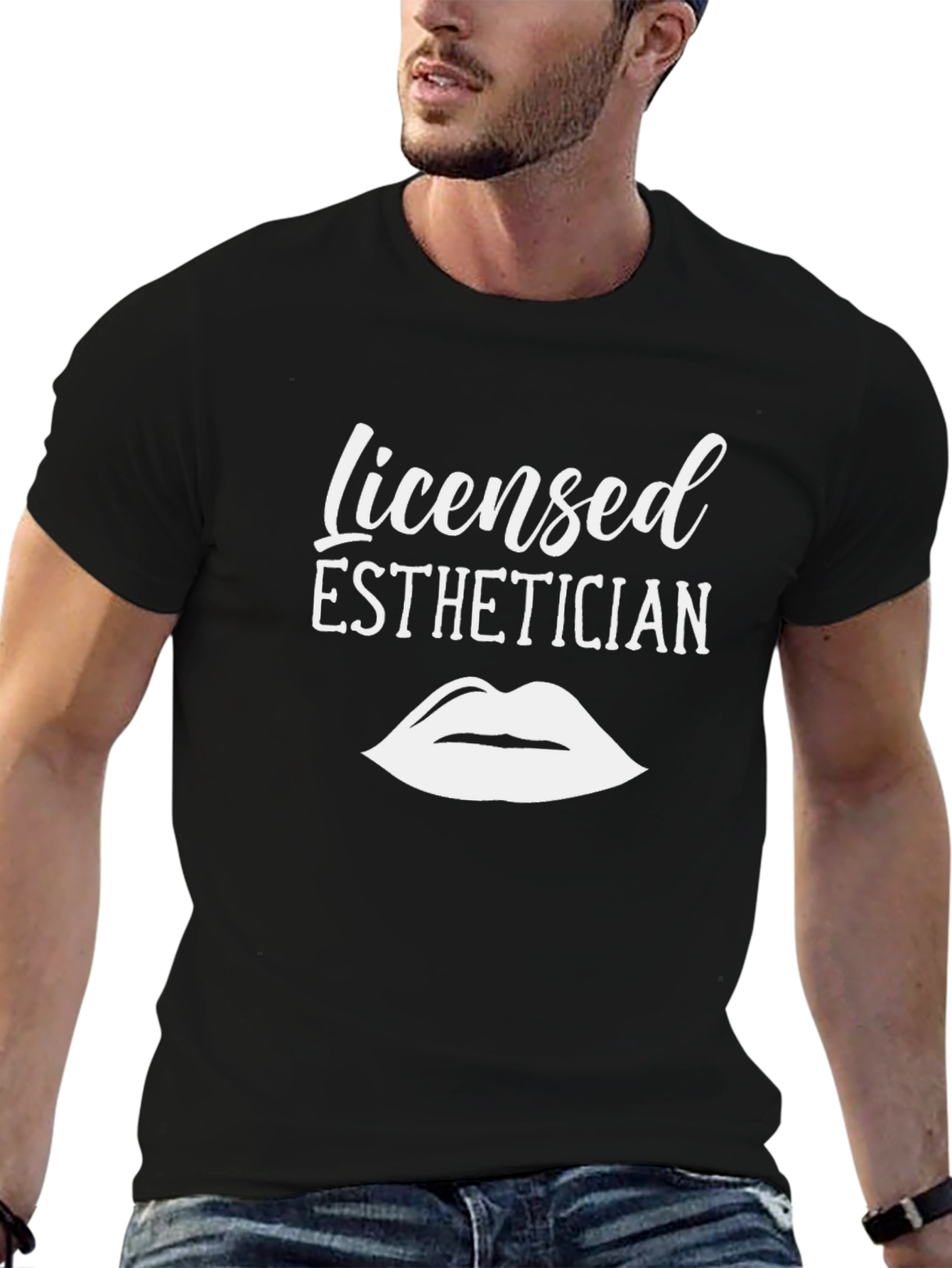 Black Licensed Esthetician T-Shirt - Unisex Black Tee view 6