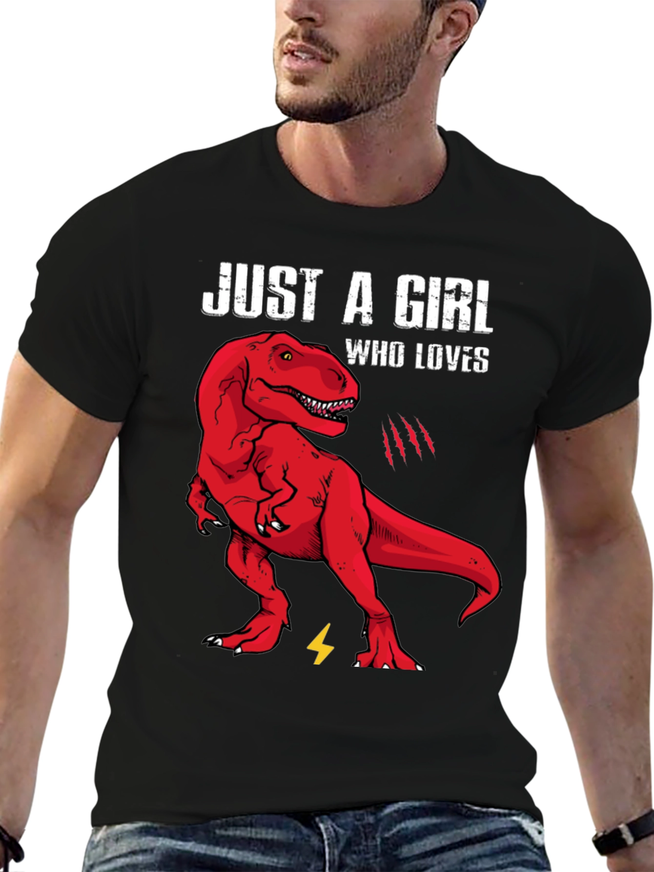 Black Girl Loves Dinosaurs T-Shirt view 6