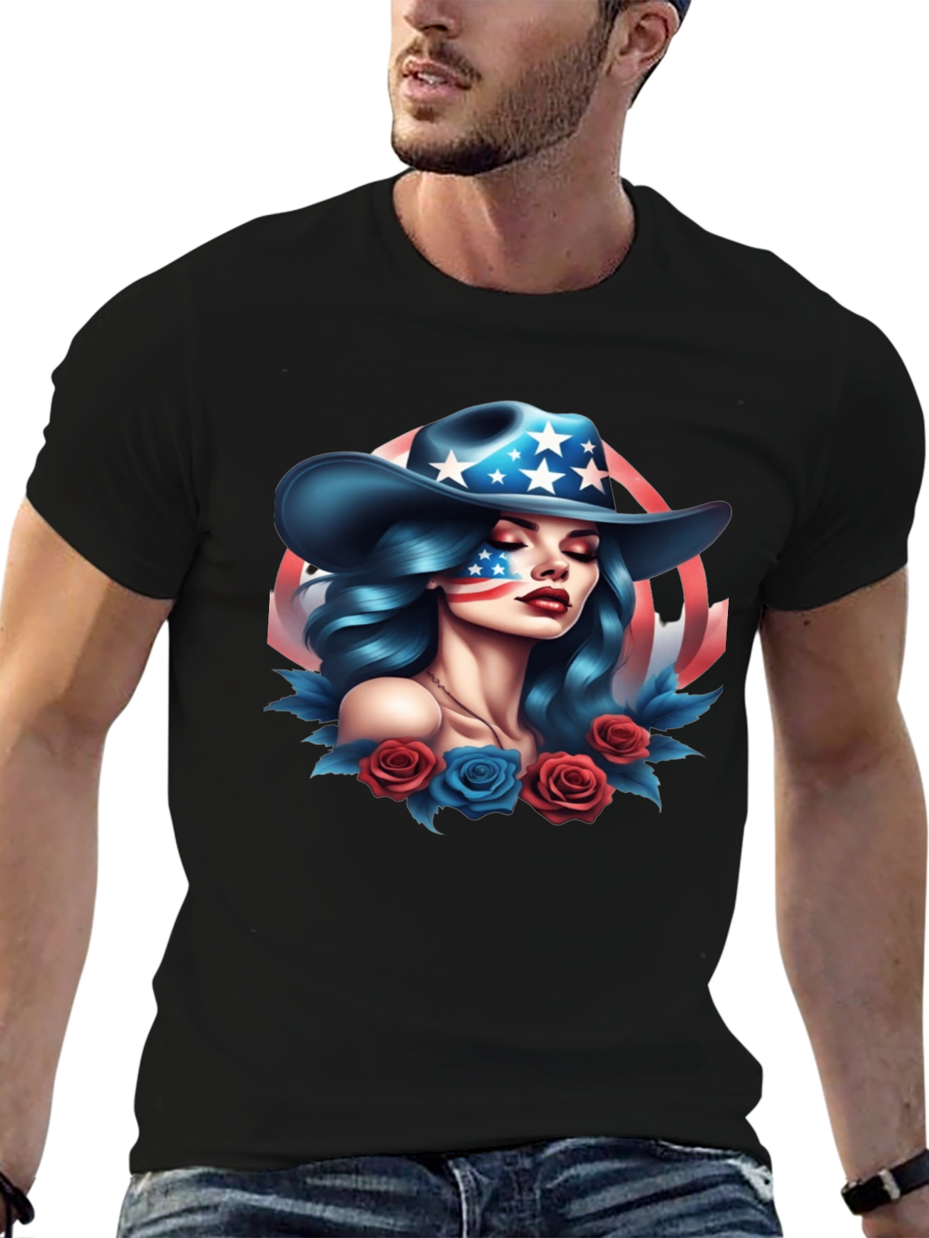 Black American Girl Graphic Tee - Patriotic Style view 6