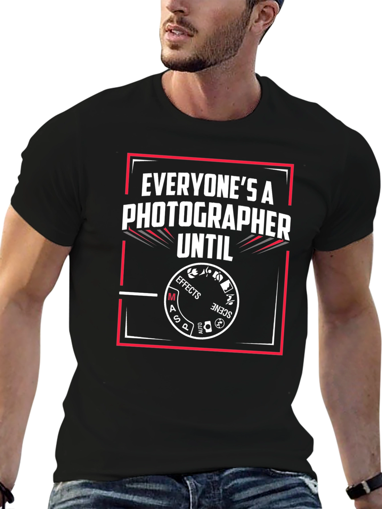 Black Photographer Humor T-Shirt - Everyone's A Photographer Until... view 6
