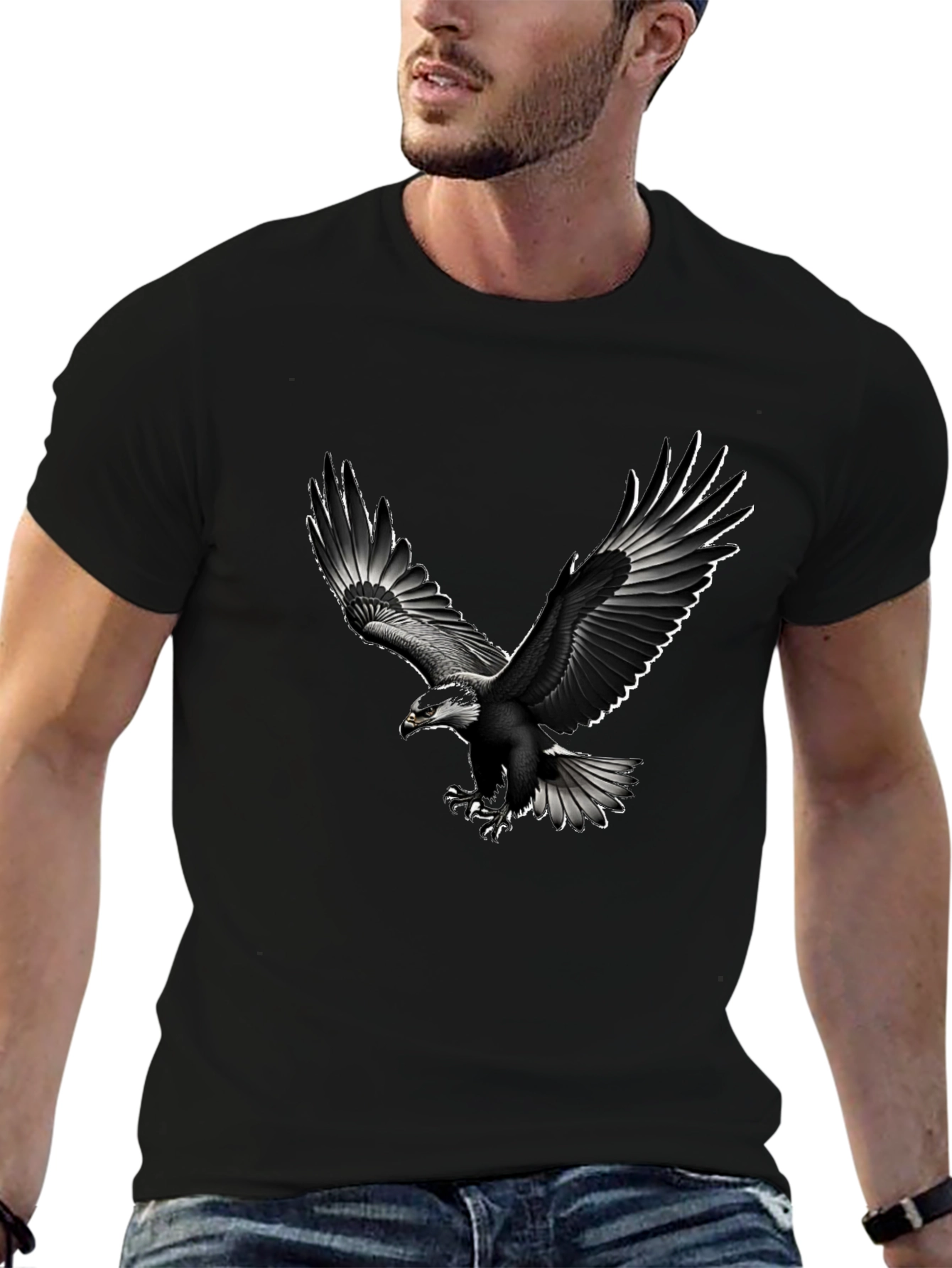 Black Black Eagle Graphic Tee - Men's Short Sleeve Shirt view 6