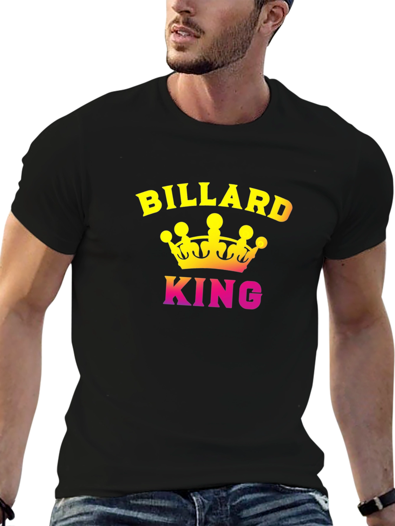 Black Billiard King Graphic T-Shirt - Pool Player Tee view 6
