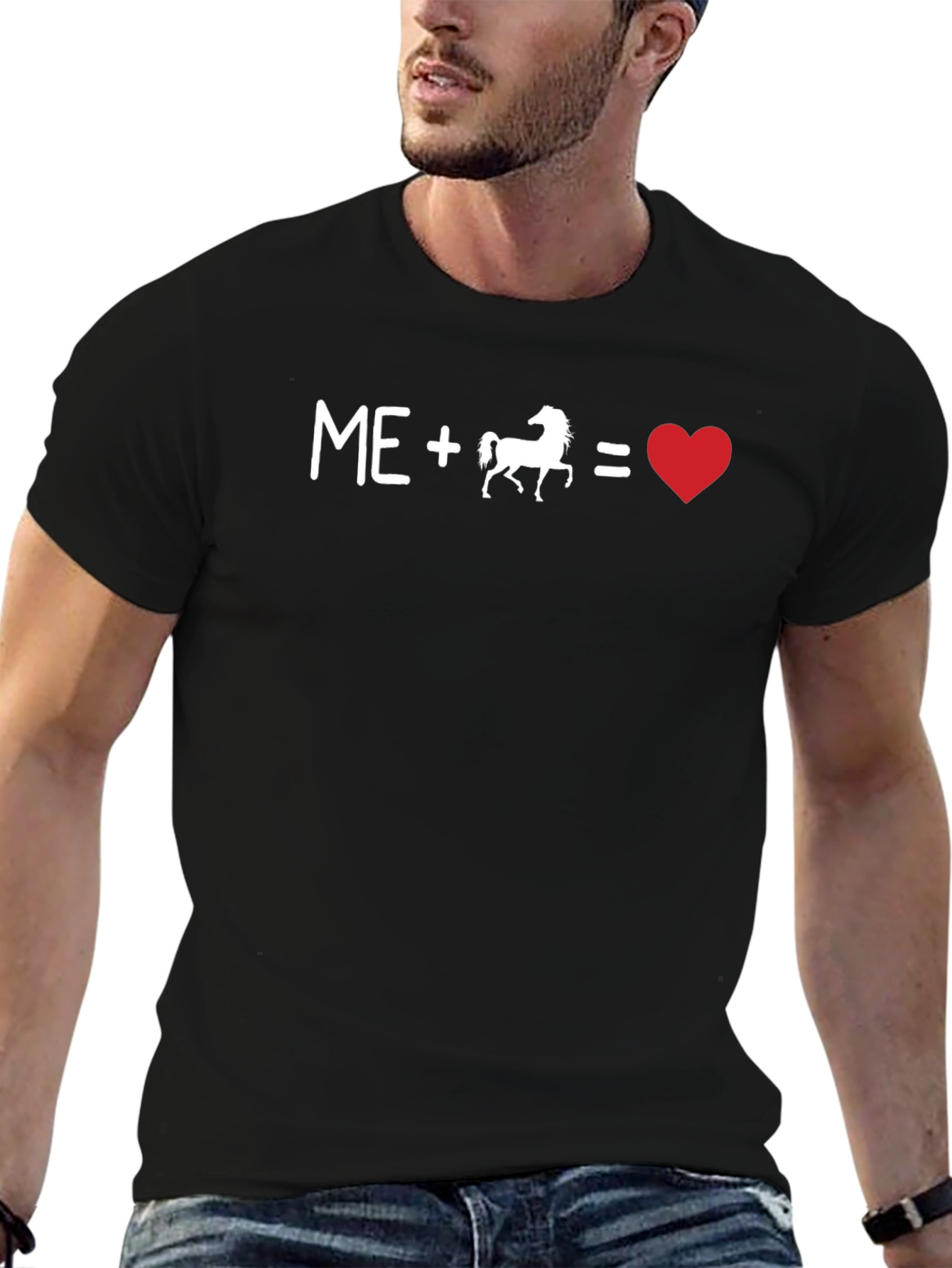 Black Me Plus Horse Equals Love T-Shirt - Black view 6
