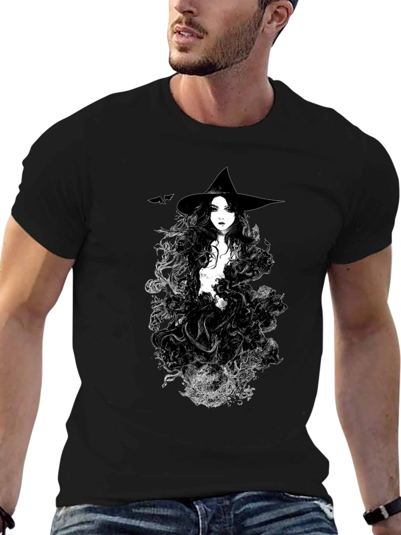 Black Witch Graphic Black T-Shirt view 6