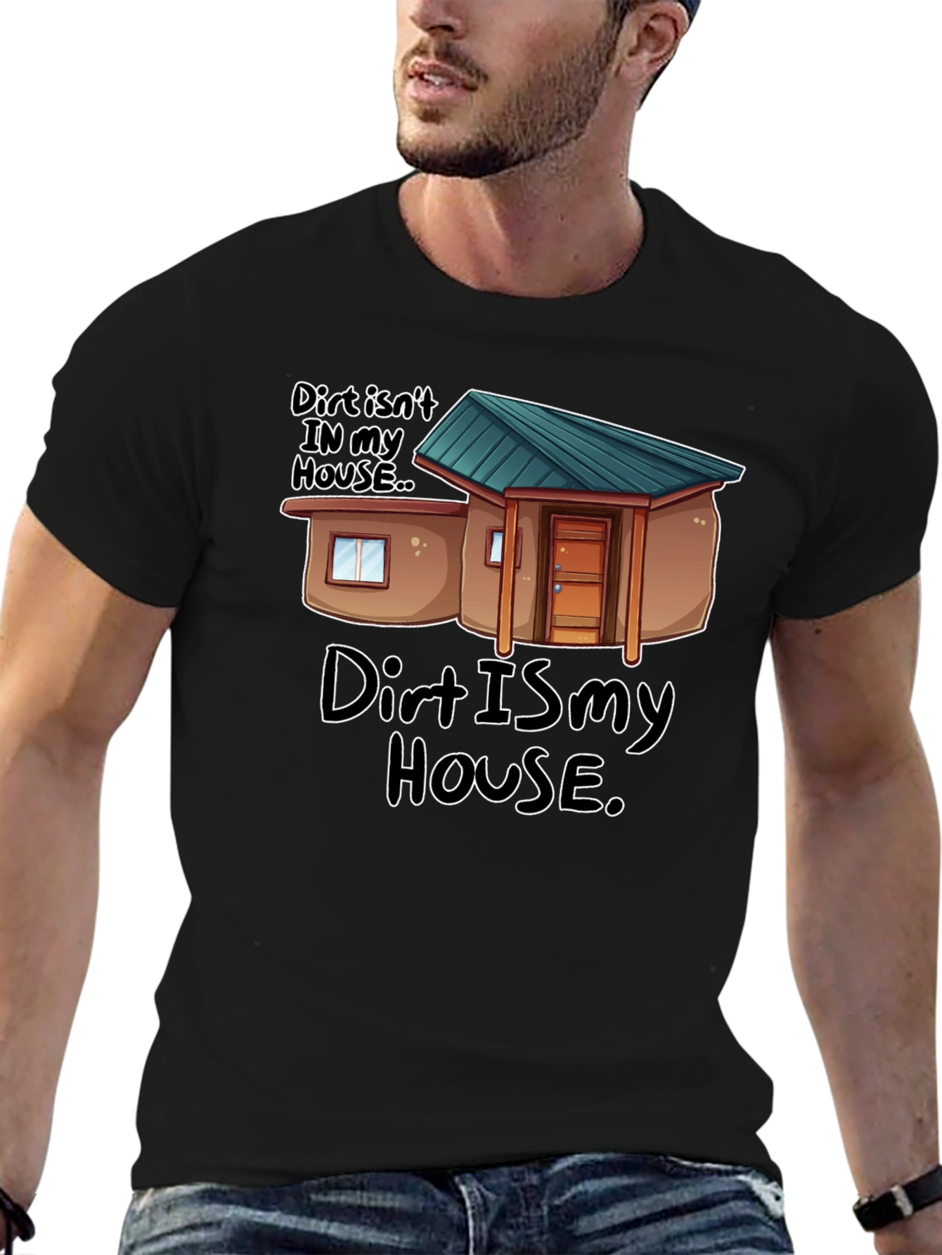 Black Dirt Is My House Funny Graphic T-Shirt view 6