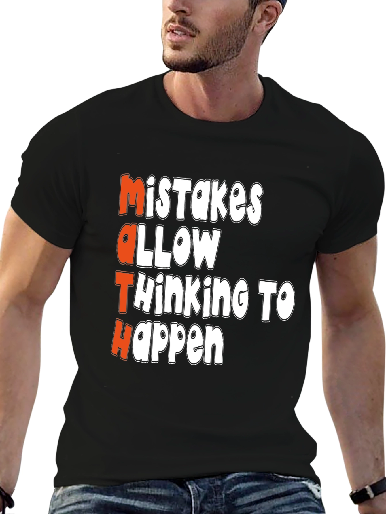 Black Math Mistakes T-Shirt: Thinking Happens view 6