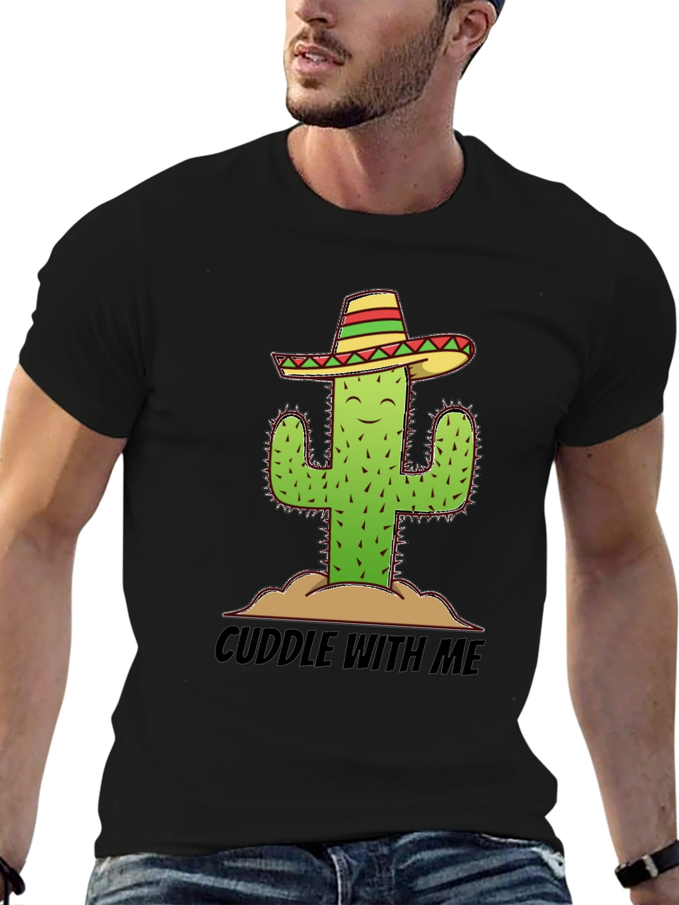 Black Cuddle With Me Cactus Sombrero Graphic Tee view 6