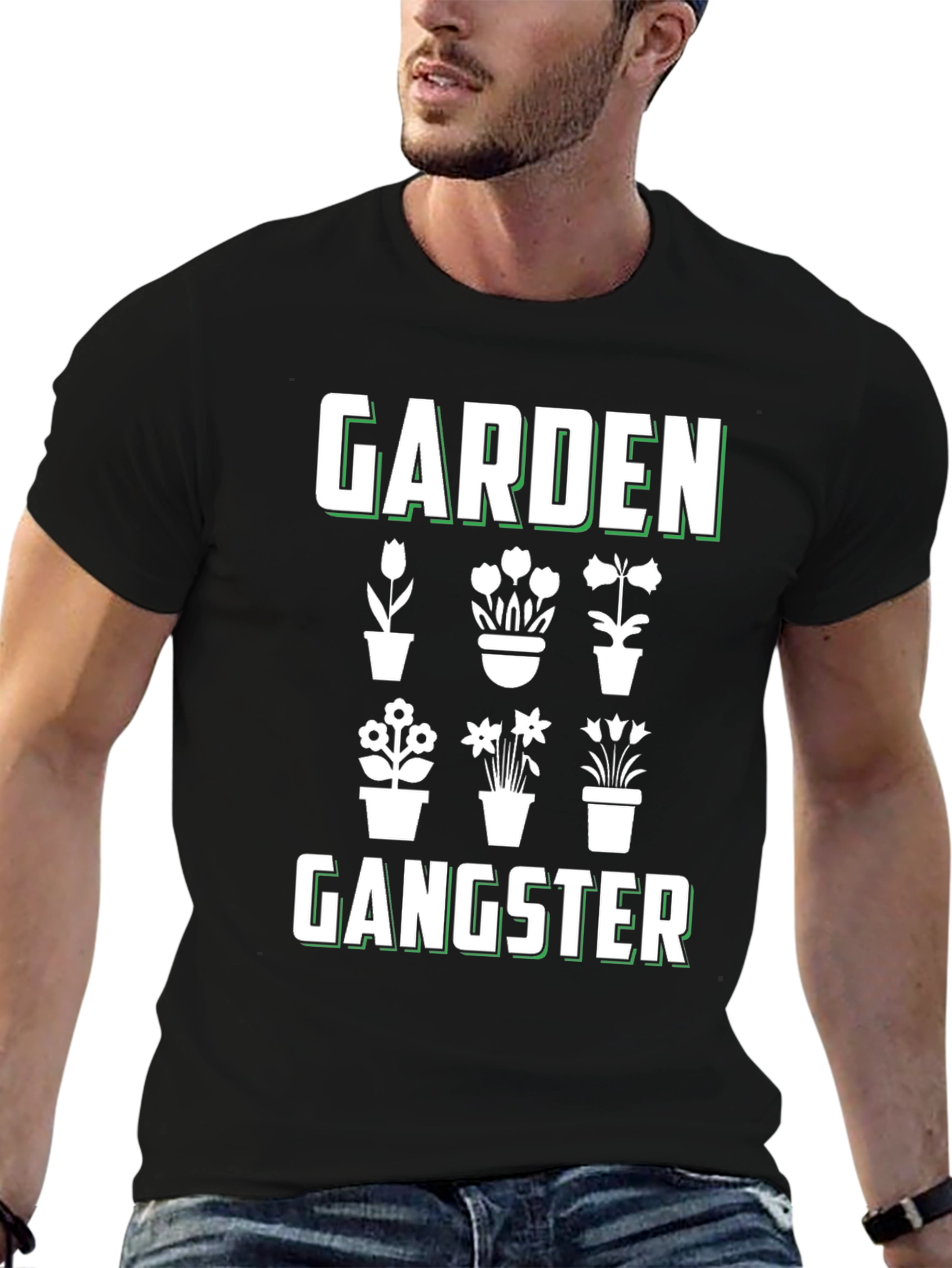 Black Garden Gangster Black T-Shirt - Plant Lover Tee view 6