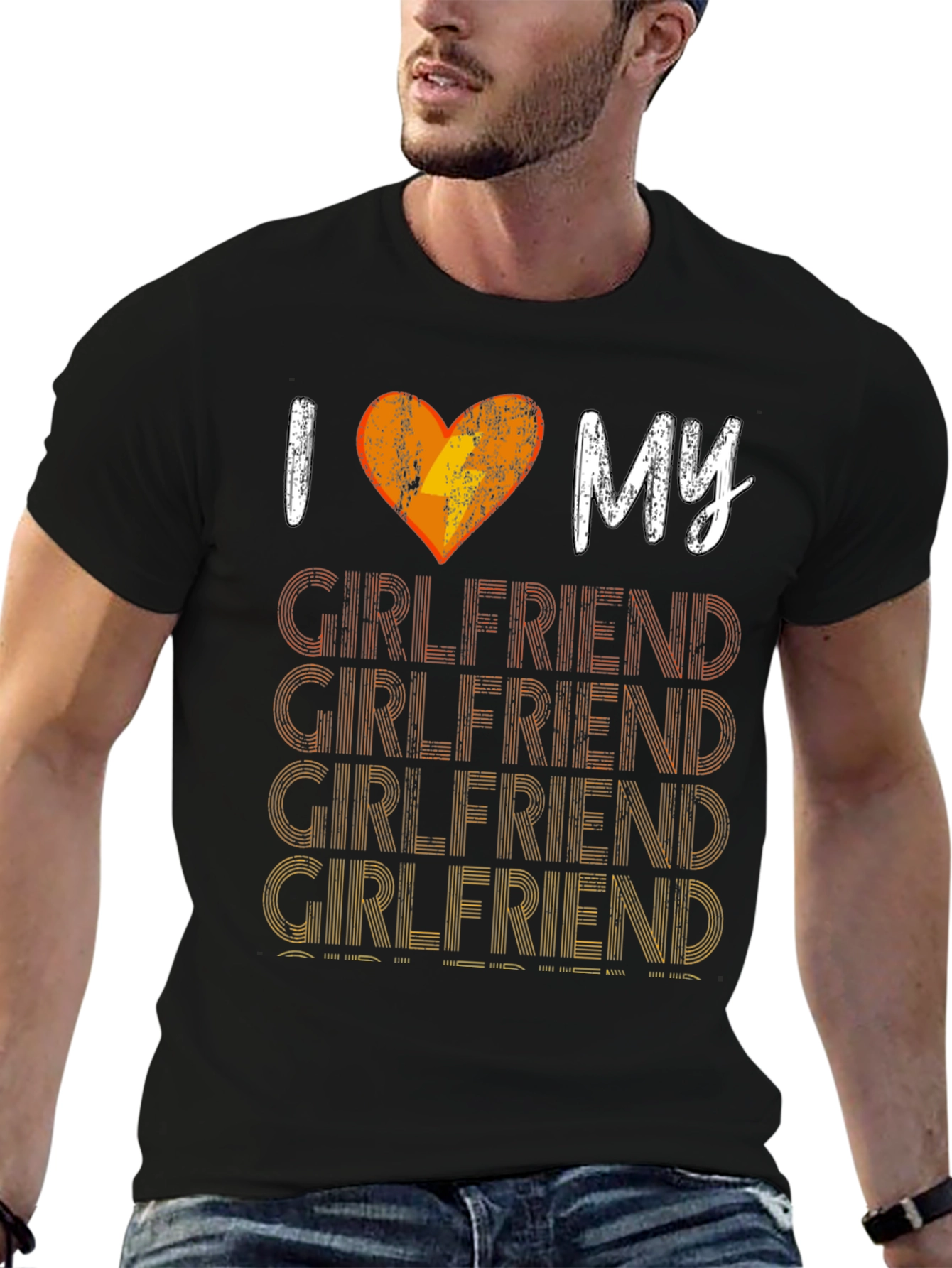 Black I Heart My Girlfriend T-Shirt - Funny Gift view 6