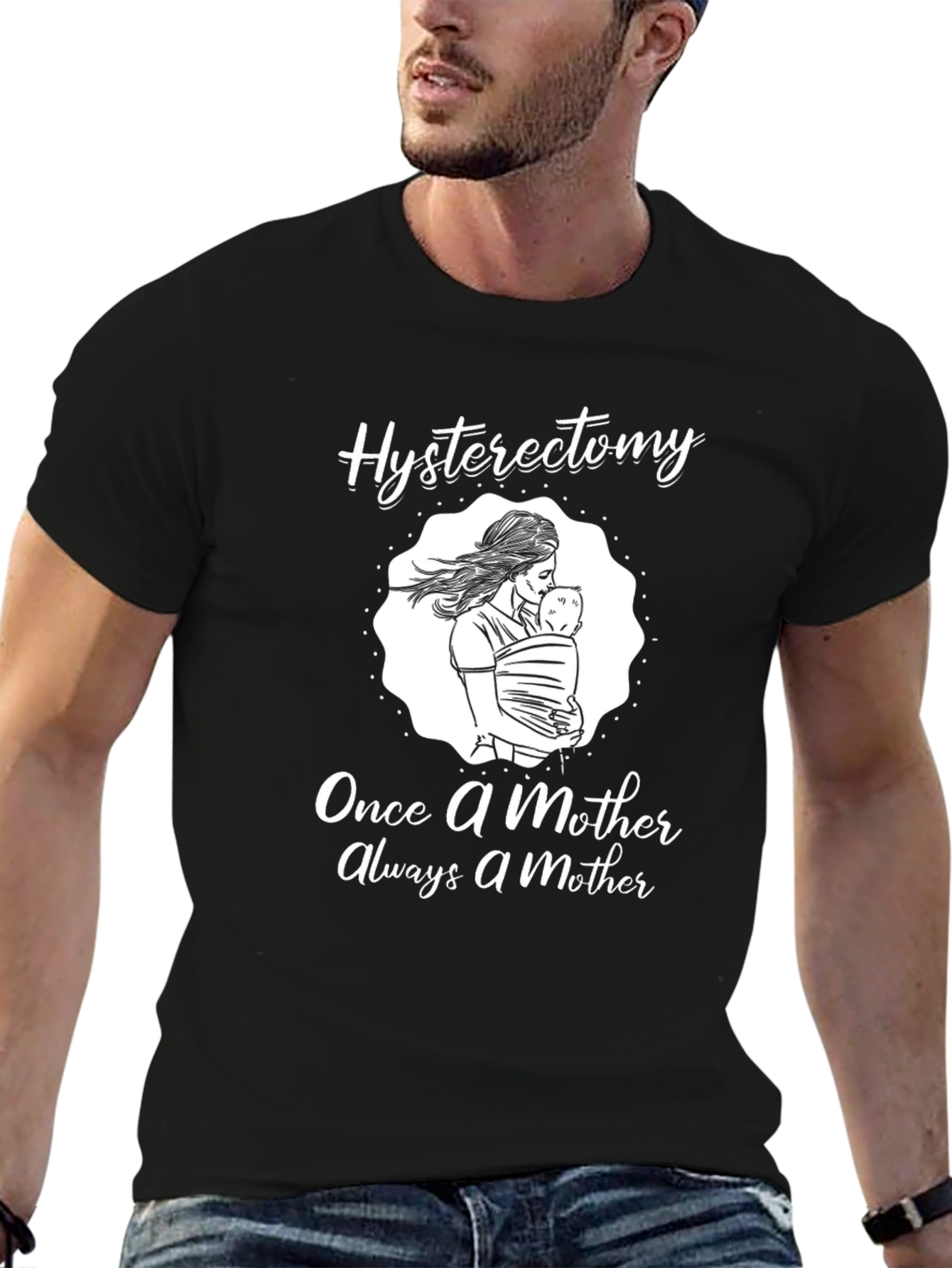 Black Hysterectomy Mother T-Shirt: Once a Mother, Always view 6