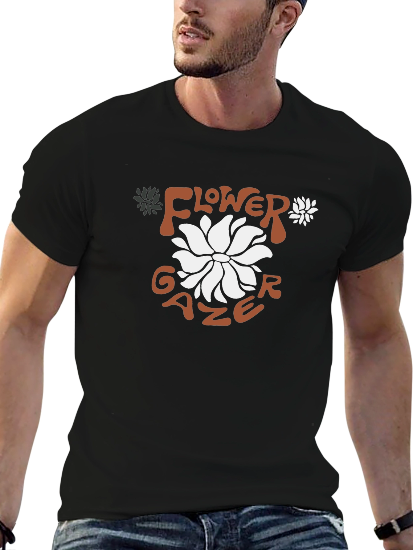 Black Flower Gazer Graphic Tee view 6