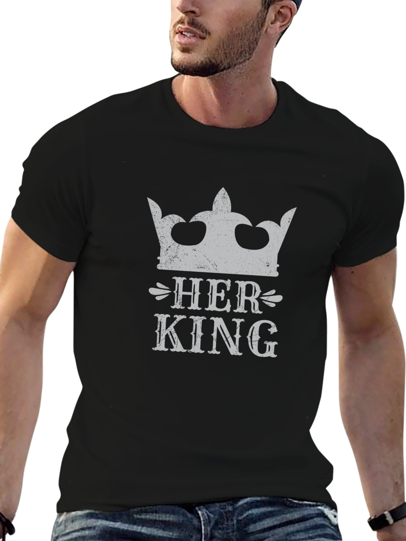Black Her King Graphic T-Shirt view 6