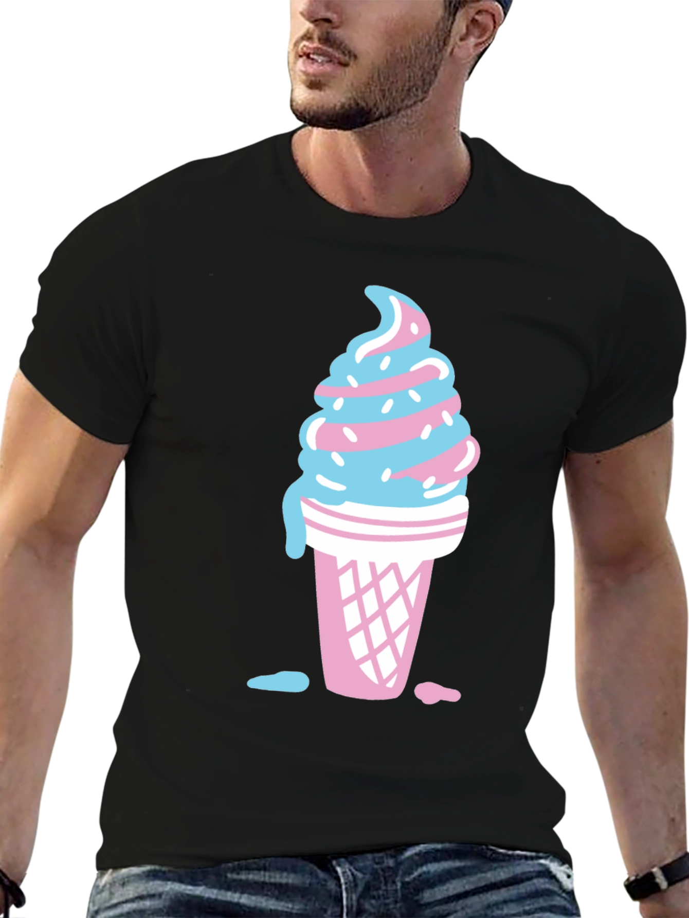 Black Ice Cream Cone T-Shirt view 6