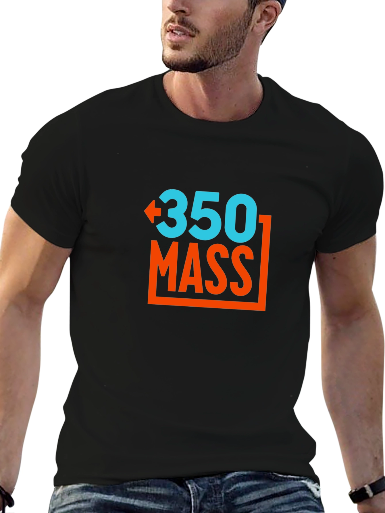 Black 350 Mass T-Shirt - Cool Graphic Tee view 6