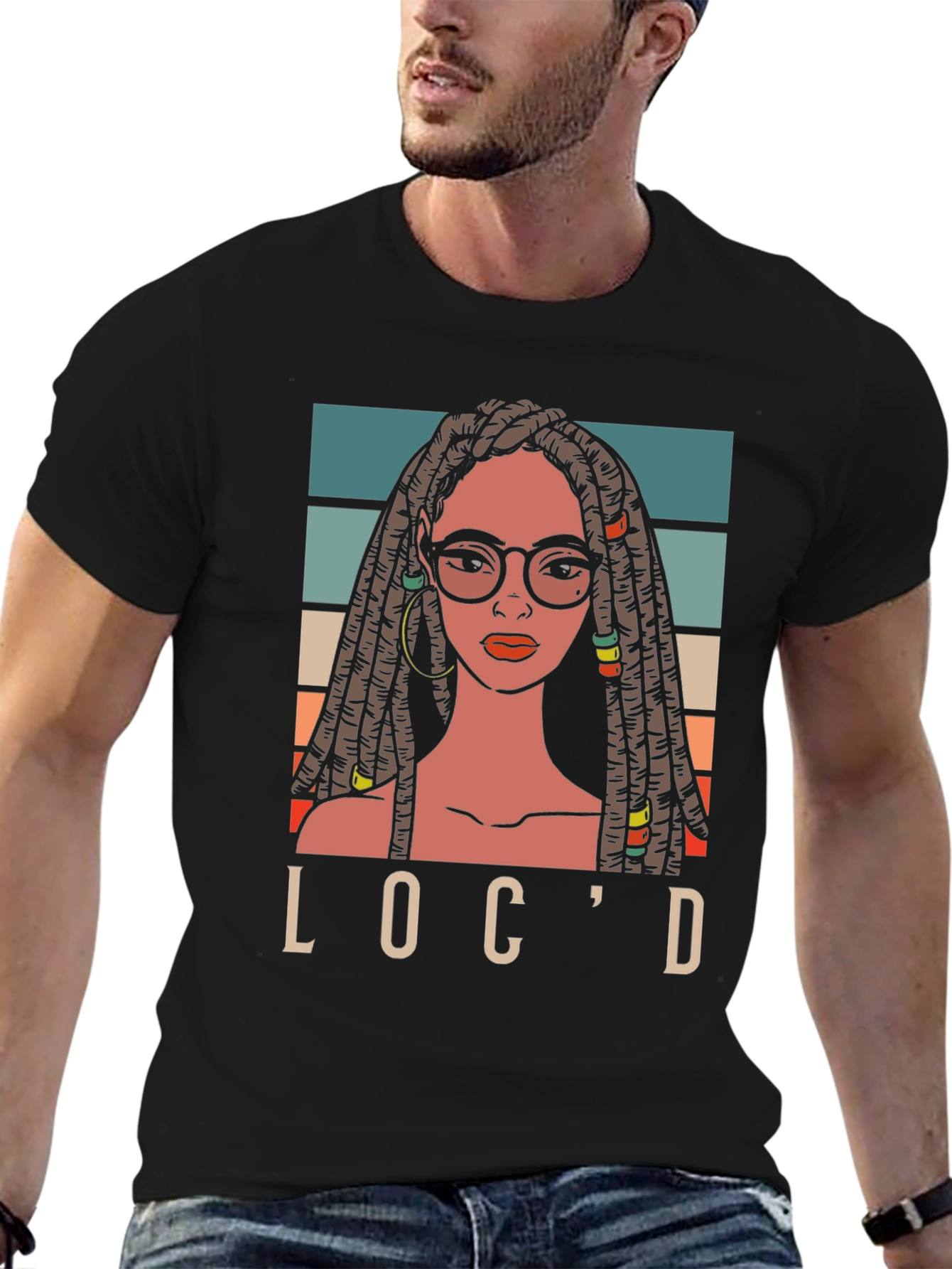 Black Loc'd T-Shirt: Stylish Graphic Tee view 6
